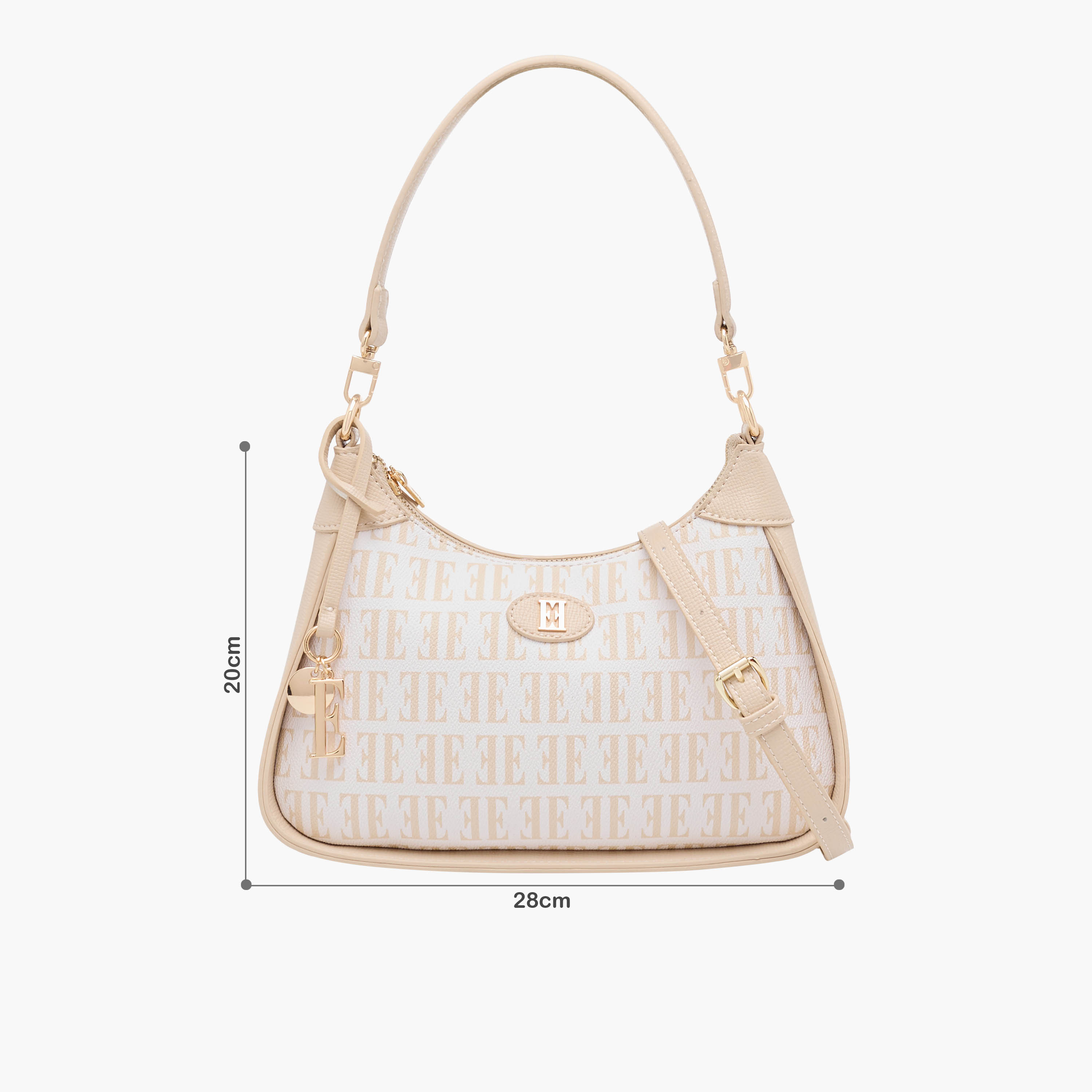 شنطة كتف بحزام قابل للفصل وطبعات مونوجرام من إيل-women-bagsandwallets-handbags-image-2