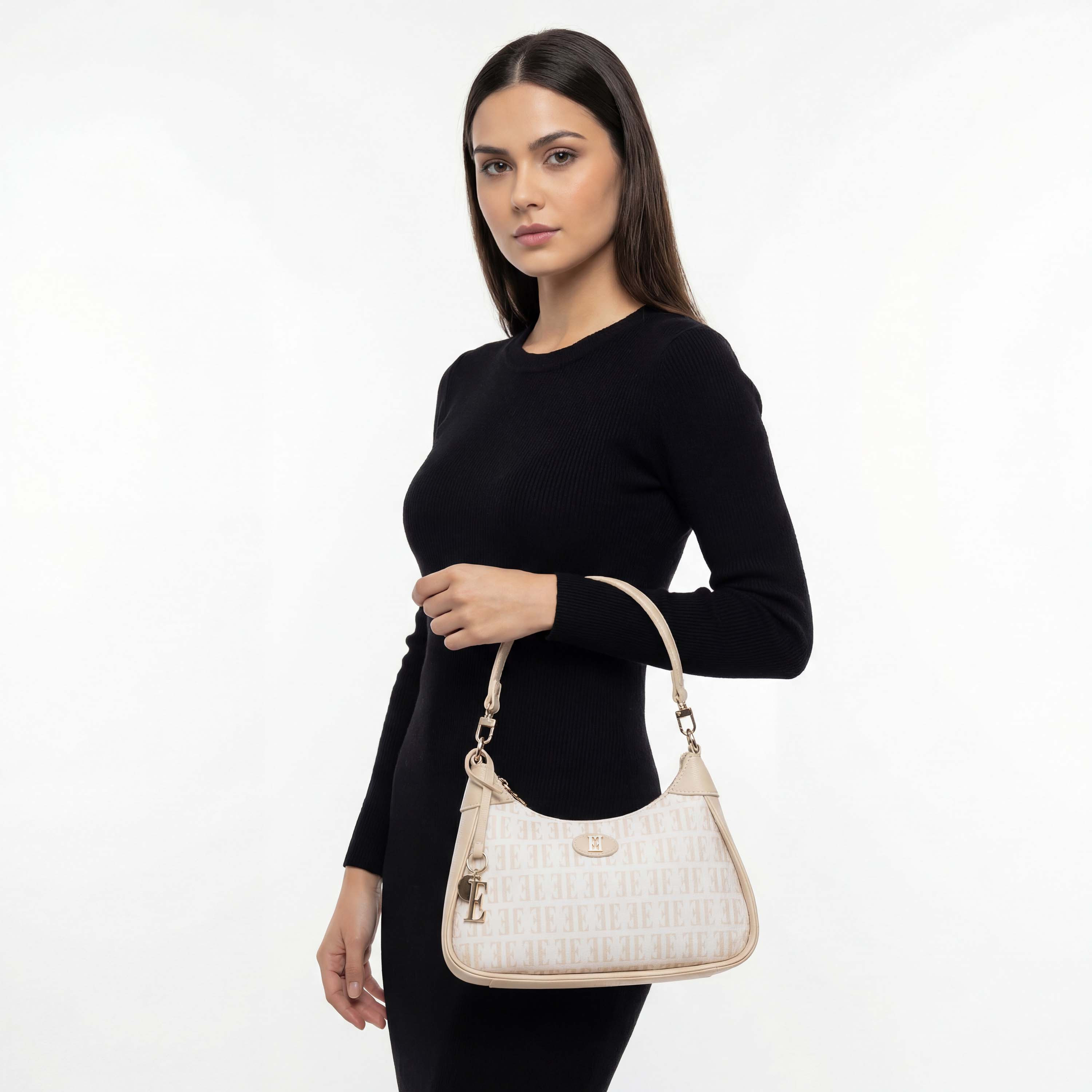 شنطة كتف بحزام قابل للفصل وطبعات مونوجرام من إيل-women-bagsandwallets-handbags-image-3