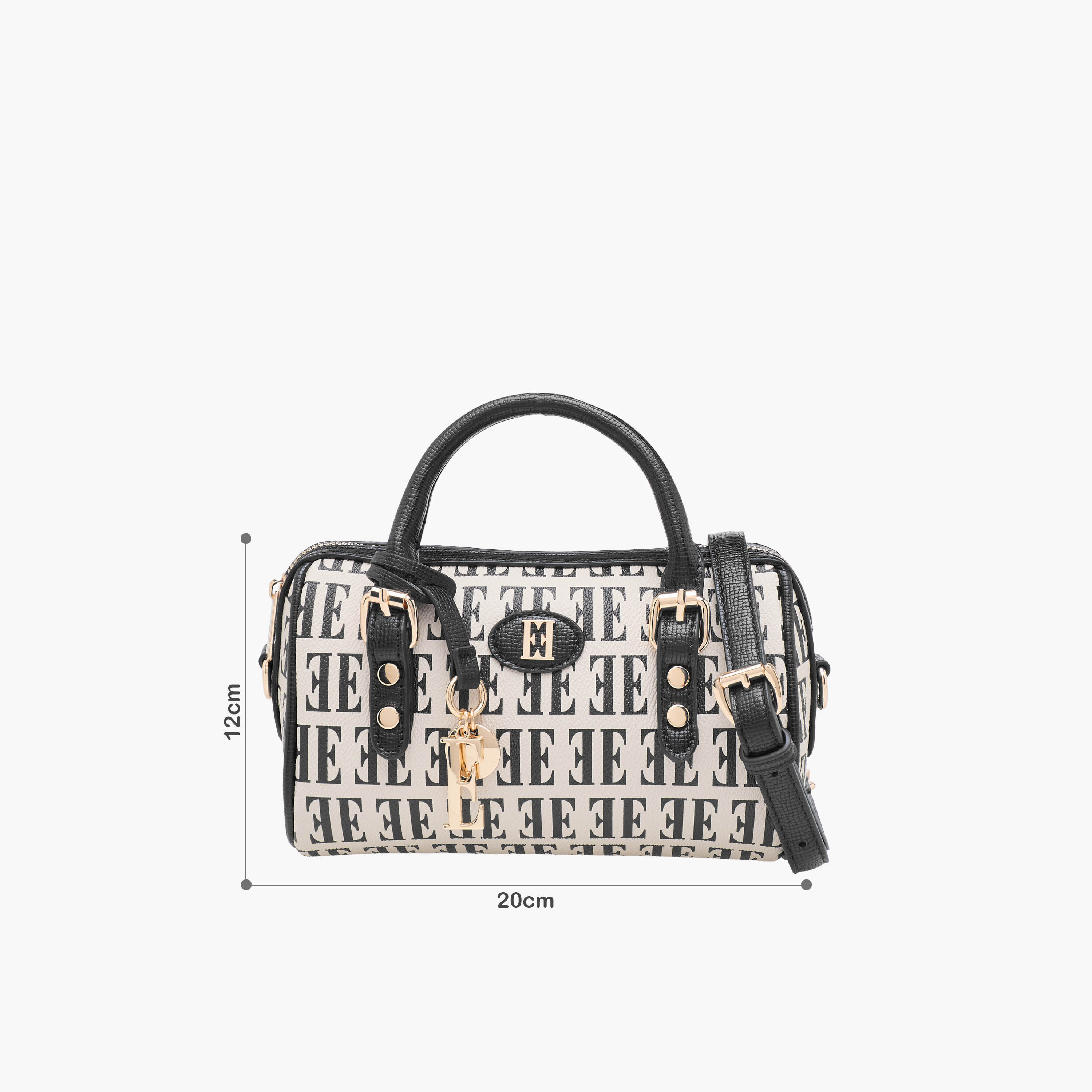Elle Monogram Print Satchel Bag with Detachable Strap-women-bagsandwallets-handbags-image-2