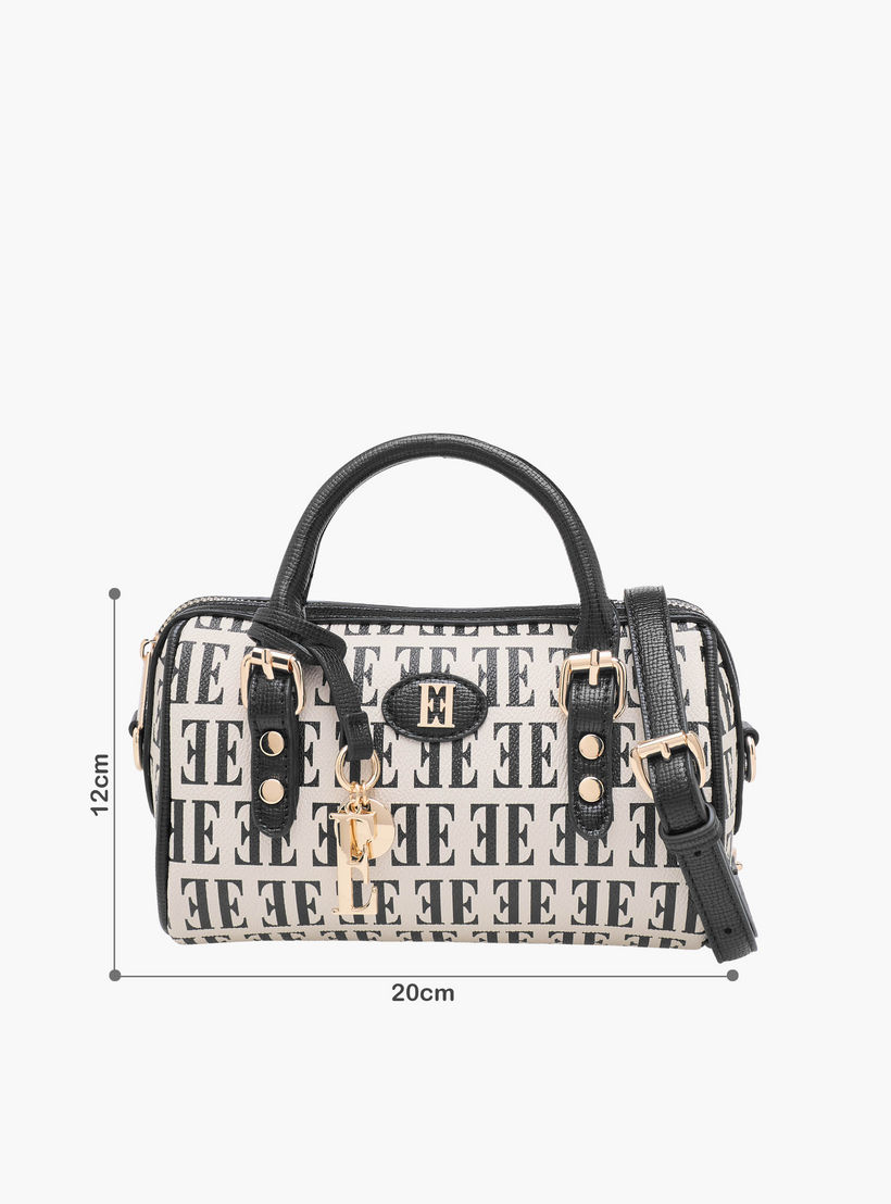 Elle Monogram Print Satchel Bag with Detachable Strap-women-bagsandwallets-handbags-image-2