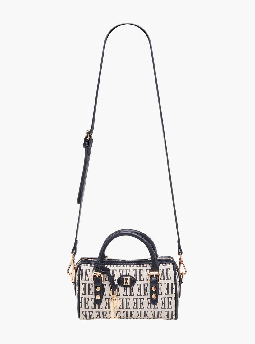 Elle Monogram Print Satchel Bag with Detachable Strap-women-bagsandwallets-handbags-image-4