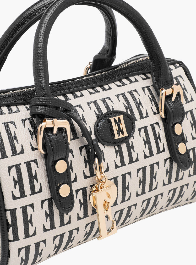 Elle Monogram Print Satchel Bag with Detachable Strap-women-bagsandwallets-handbags-image-6