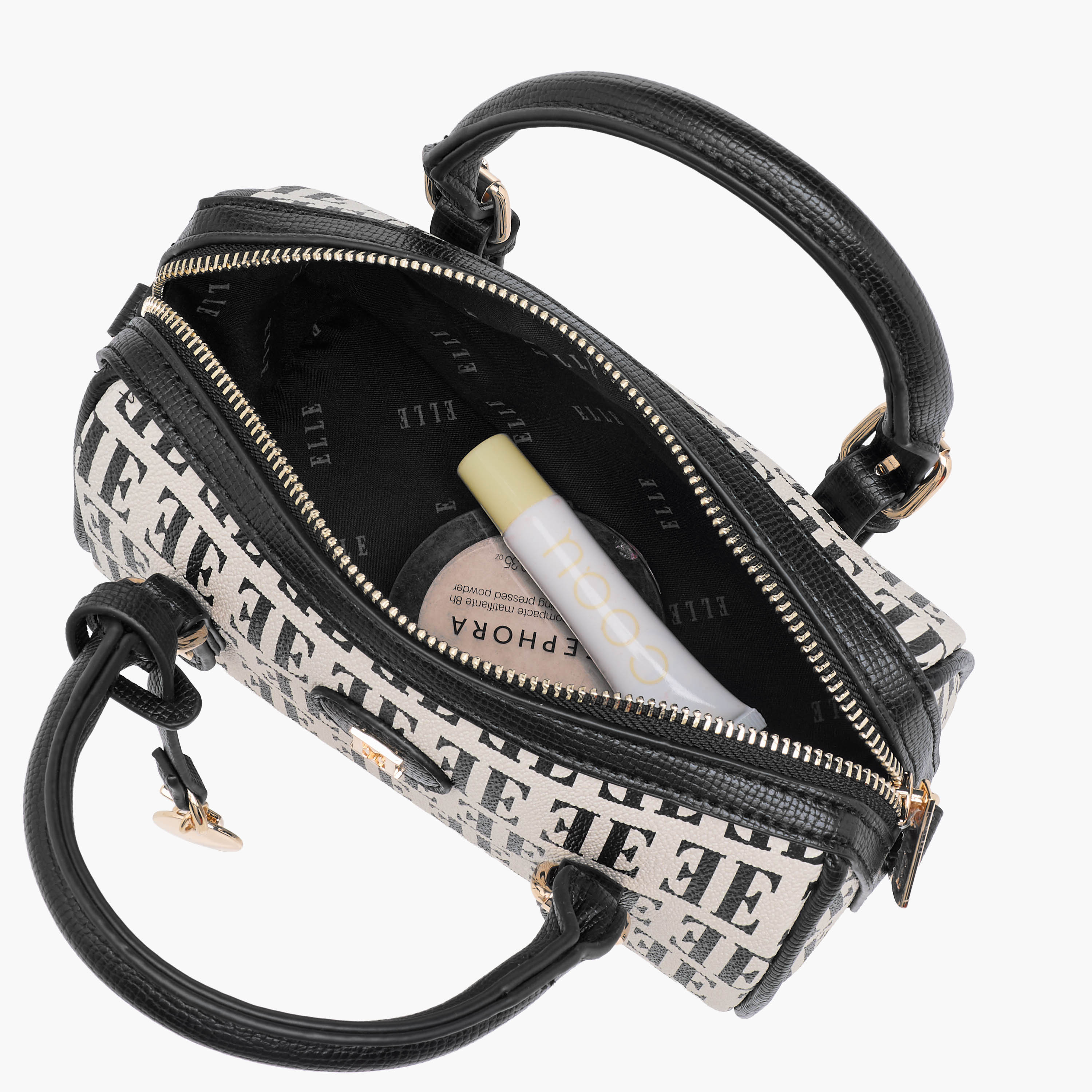 Elle Monogram Print Satchel Bag with Detachable Strap-women-bagsandwallets-handbags-image-9