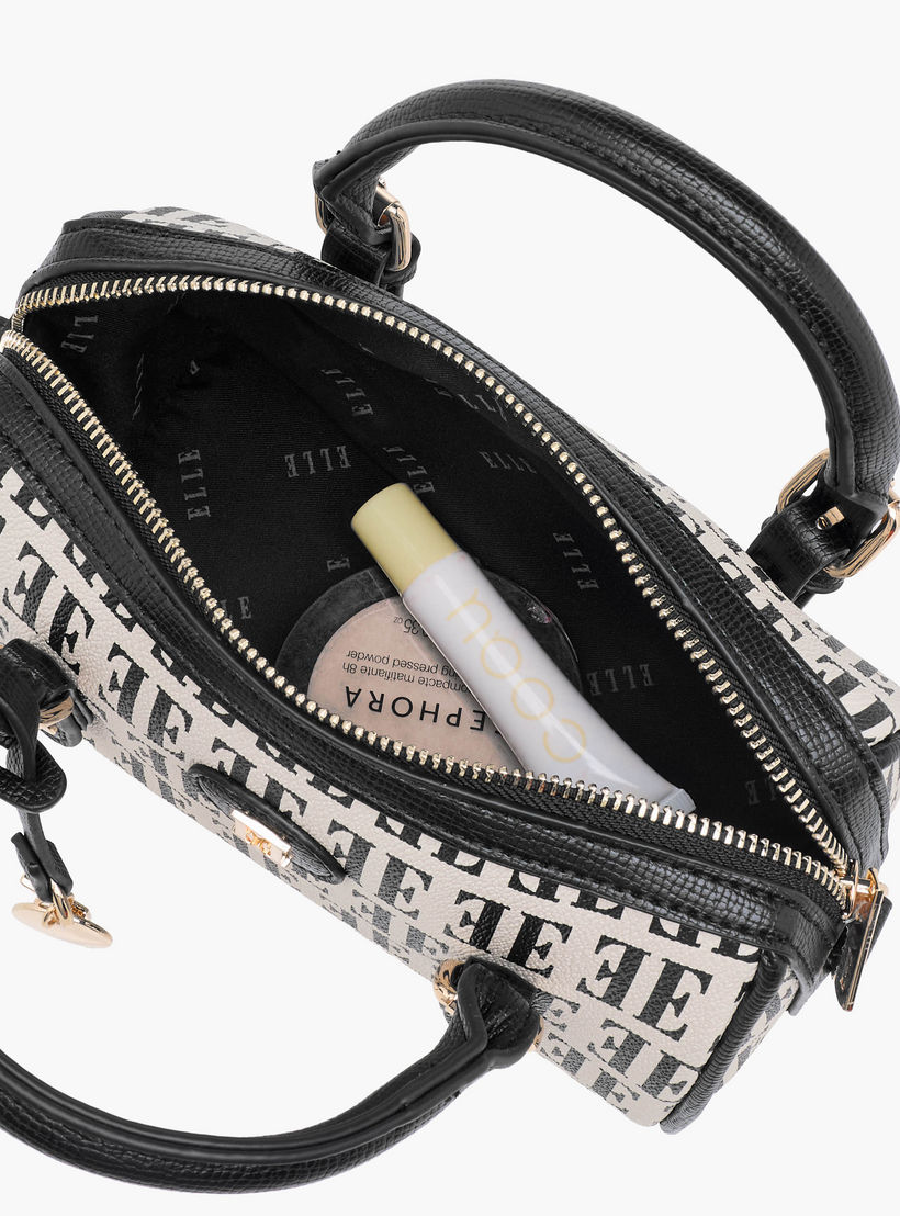 Elle Monogram Print Satchel Bag with Detachable Strap-women-bagsandwallets-handbags-image-9