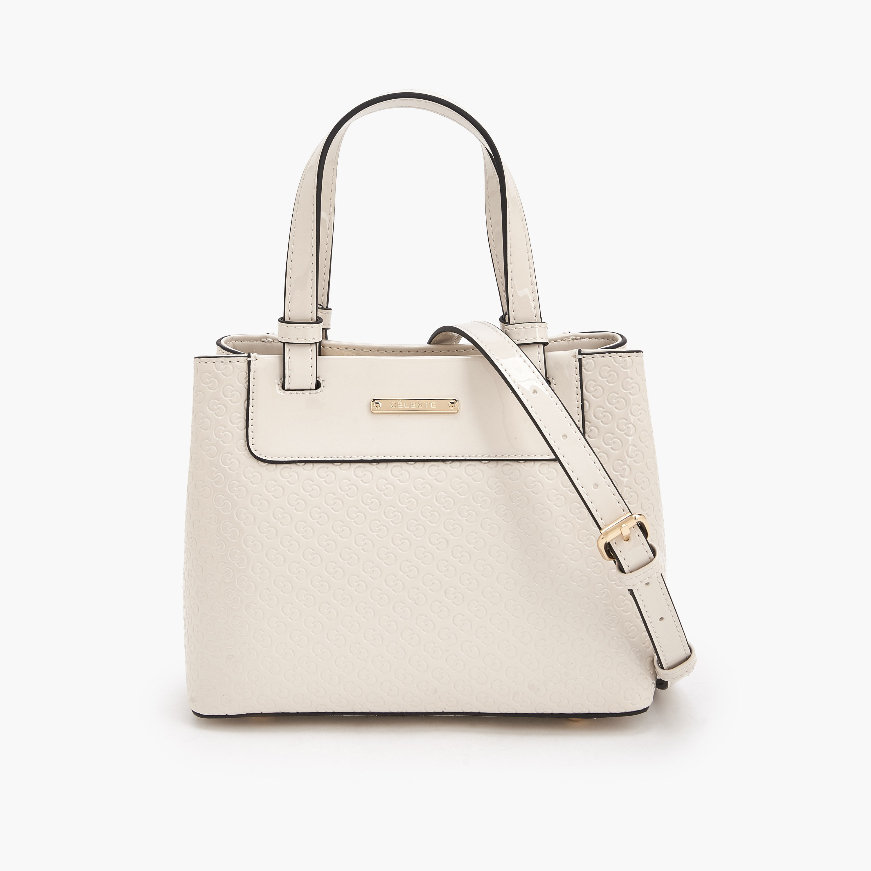 Celeste Monogram Embossed Tote Bag with Double Handle-women-bagsandwallets-handbags-image-1