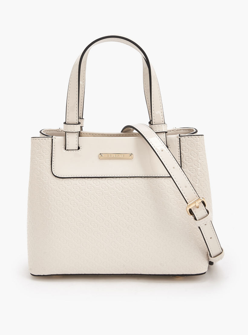 Celeste Monogram Embossed Tote Bag with Double Handle-women-bagsandwallets-handbags-image-1