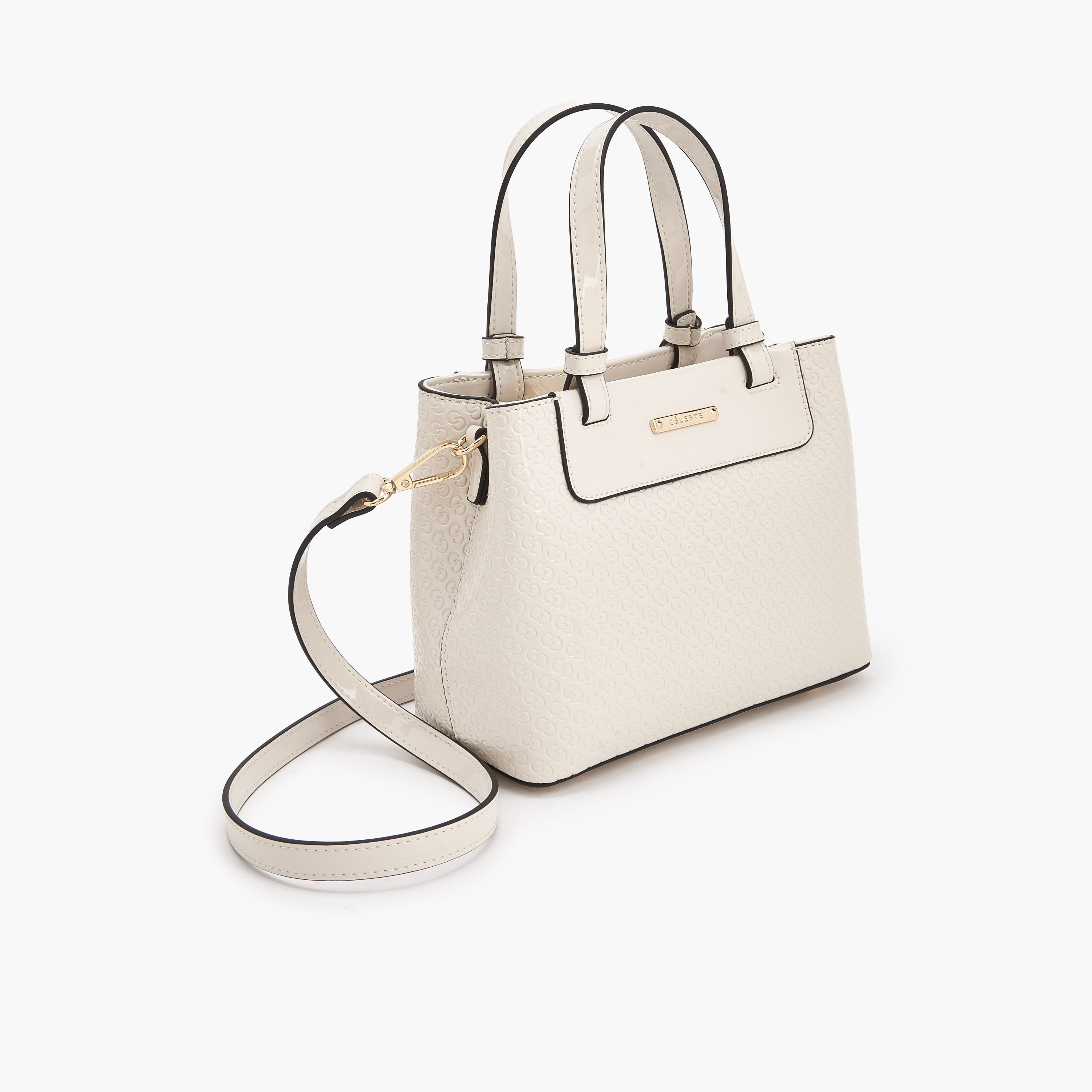 Celeste Monogram Embossed Tote Bag with Double Handle-women-bagsandwallets-handbags-image-4