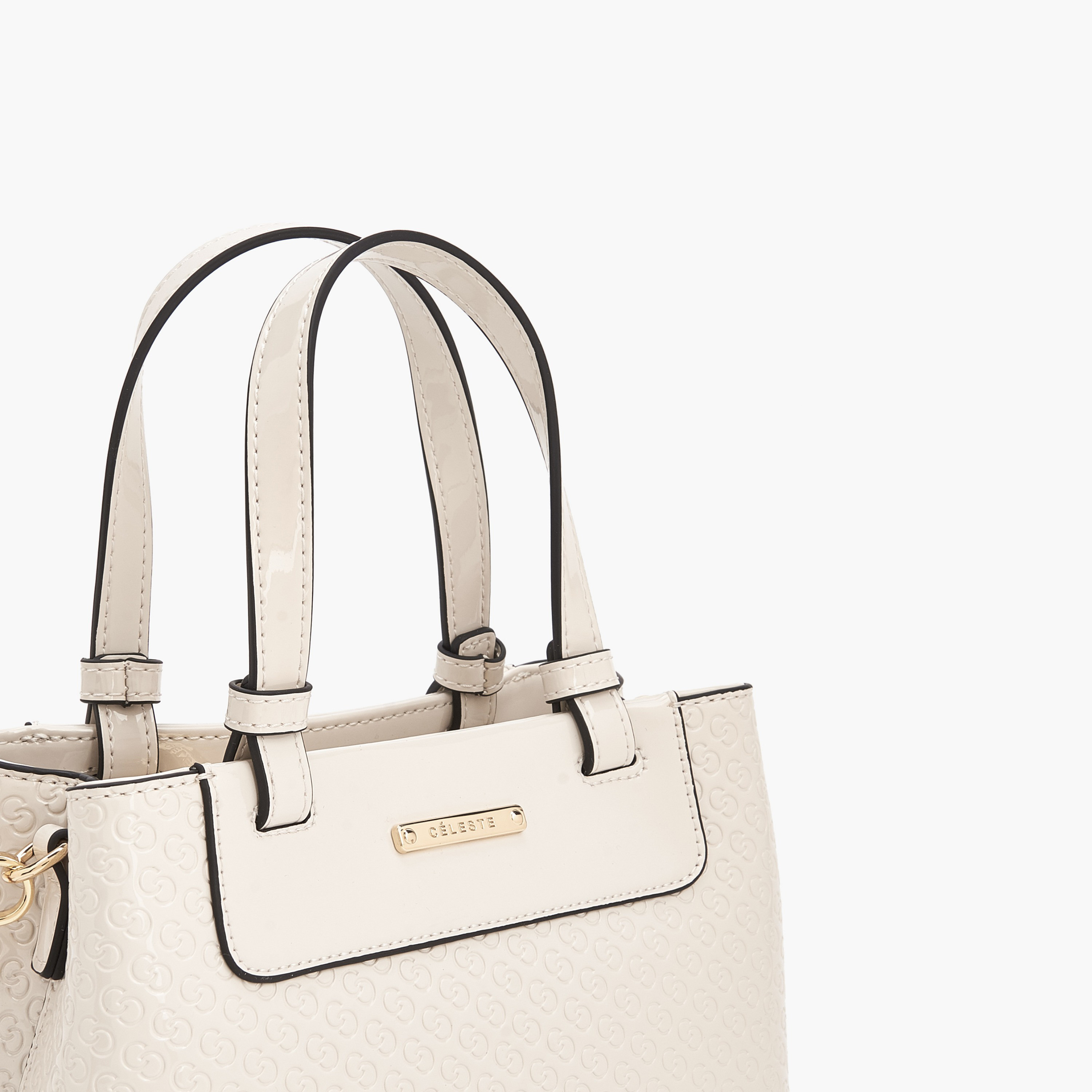 Celeste Monogram Embossed Tote Bag with Double Handle-women-bagsandwallets-handbags-image-5