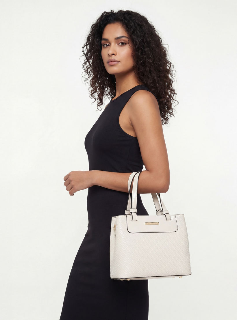 Celeste Monogram Embossed Tote Bag with Double Handle-women-bagsandwallets-handbags-image-2