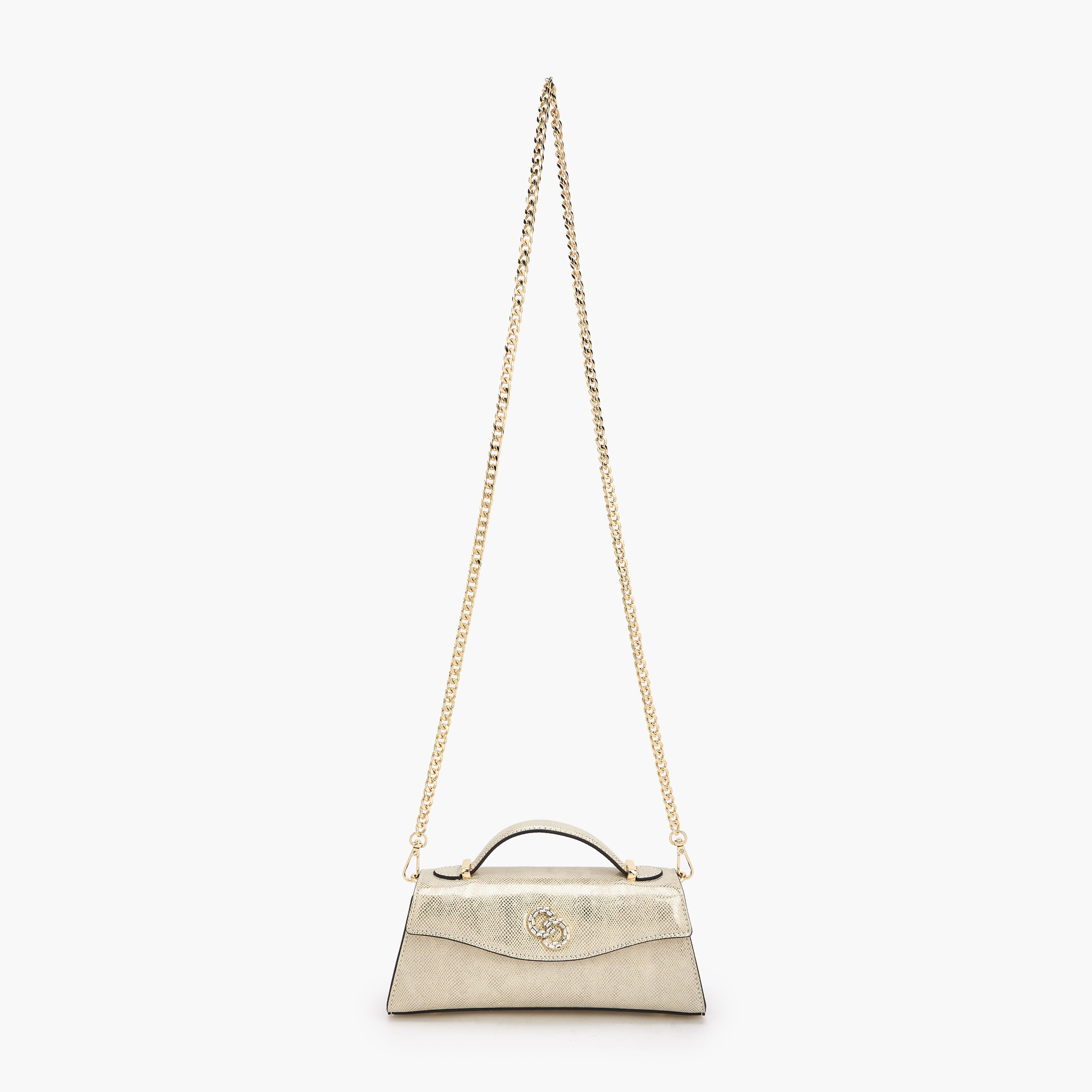 Celeste Metallic Textured Clutch with Chain Strap-women-bagsandwallets-handbags-image-2