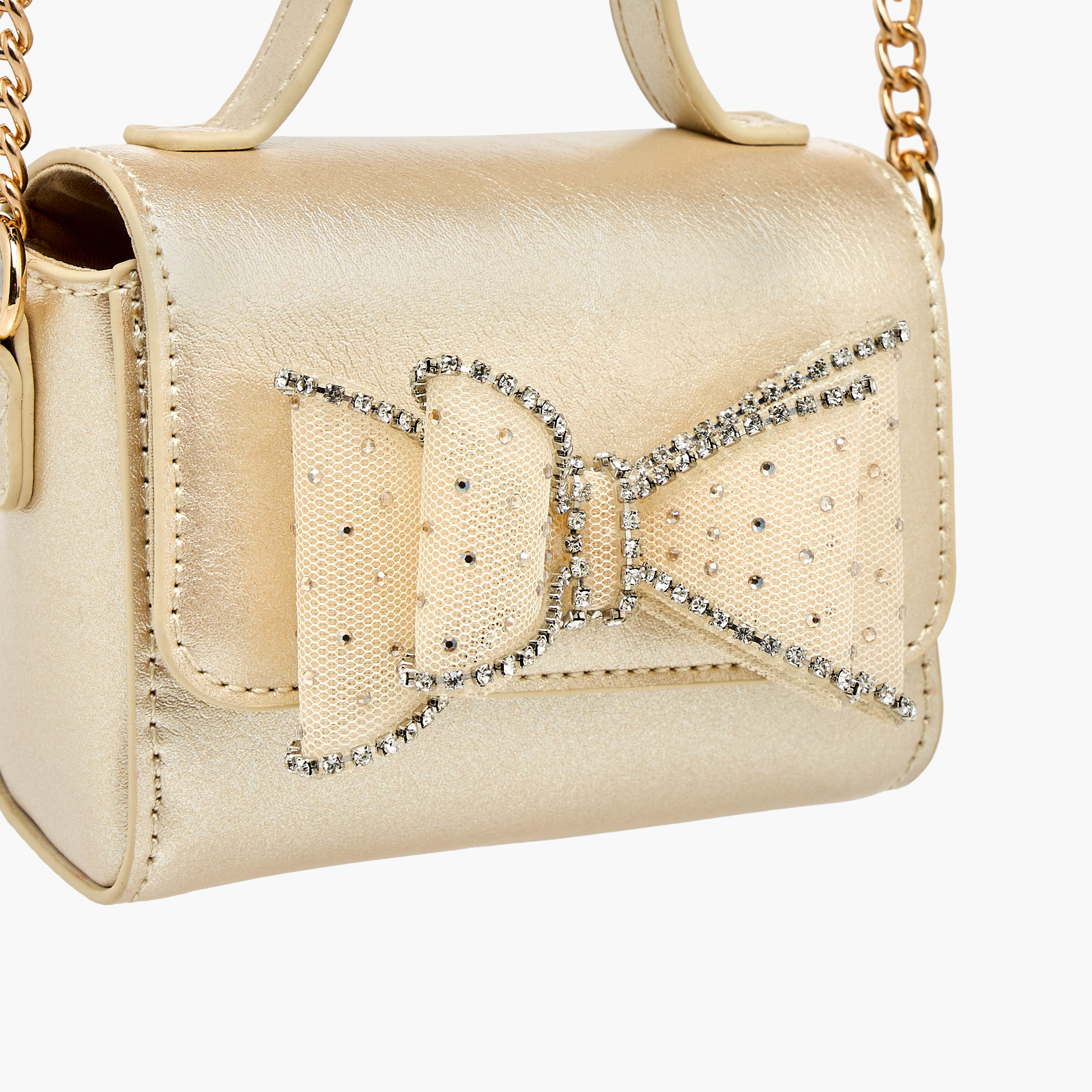 Celeste Bow Embellished Crossbody Bag with Chain Strap-girls-accessories-bags-image-4
