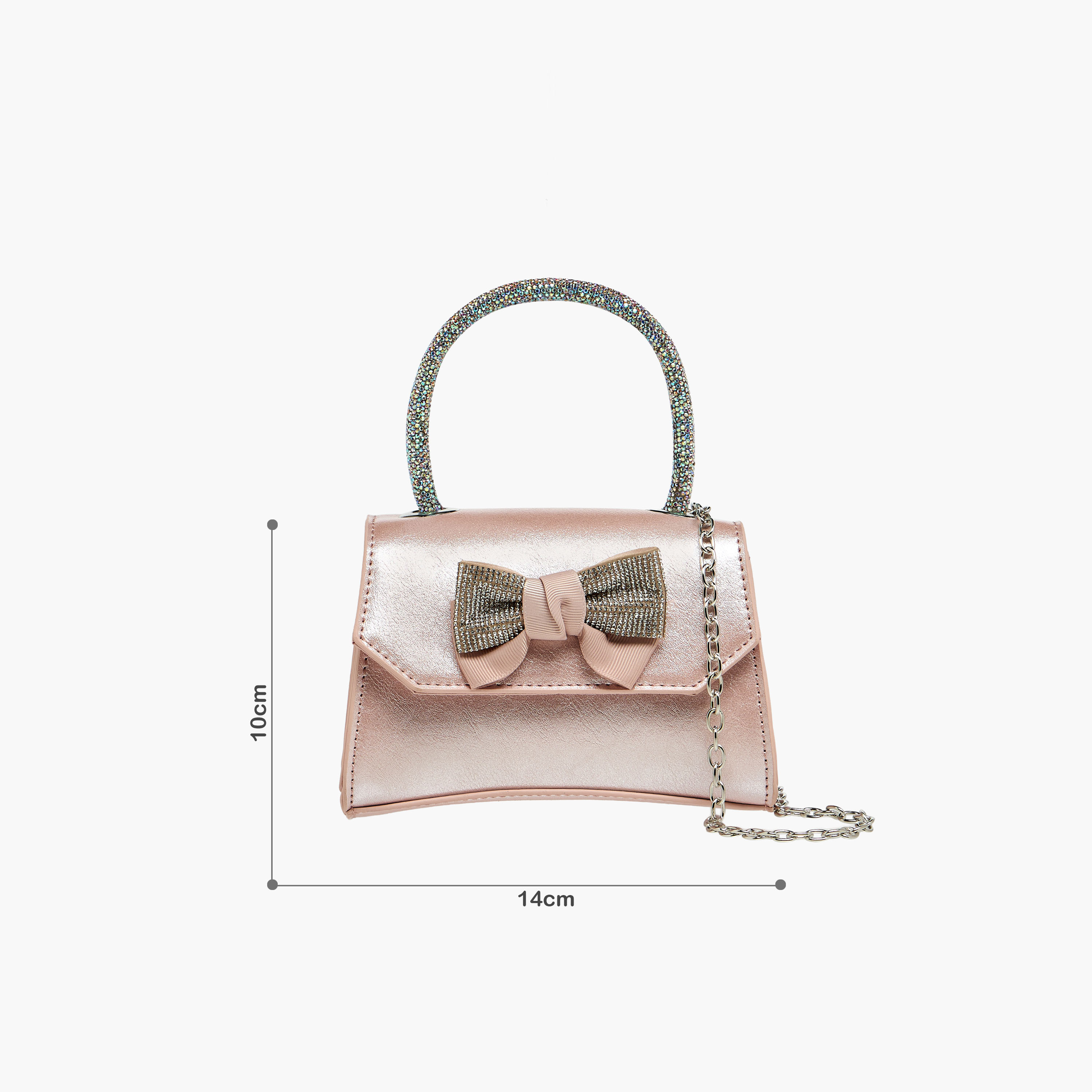 Celeste Bow Embellished Crossbody Bag with Chain Strap-girls-accessories-bags-image-2