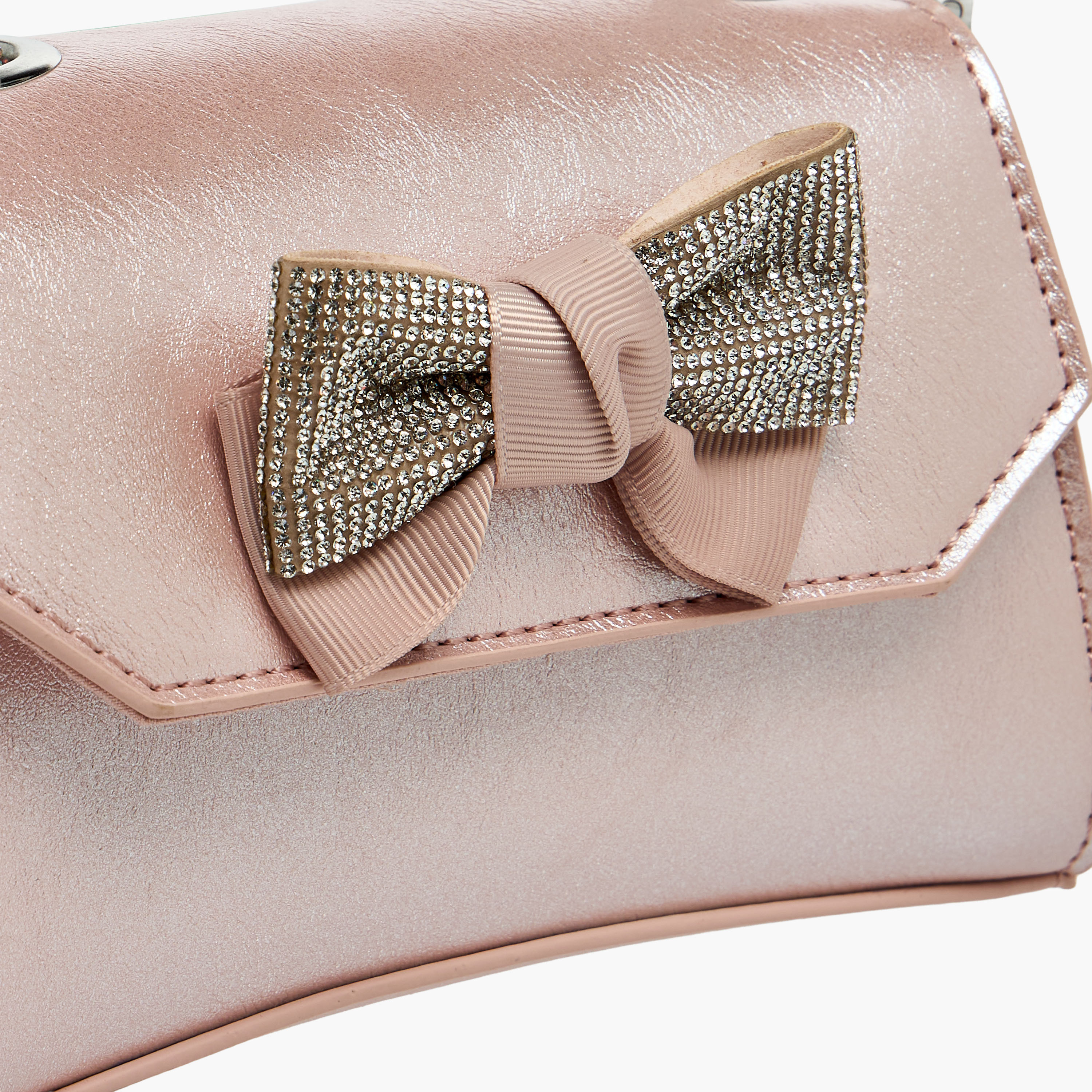 Celeste Bow Embellished Crossbody Bag with Chain Strap-girls-accessories-bags-image-5