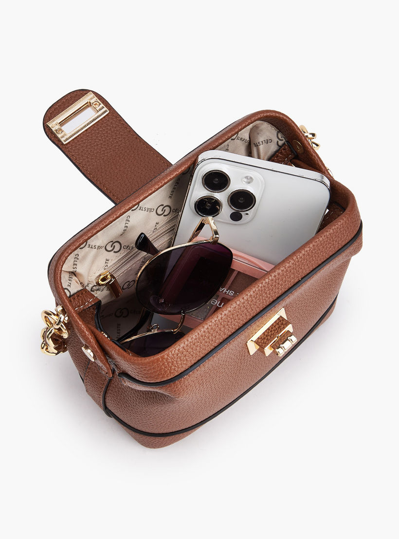 Celeste Textured Crossbody Bag with Twist Lock Closure-women-bagsandwallets-handbags-image-8