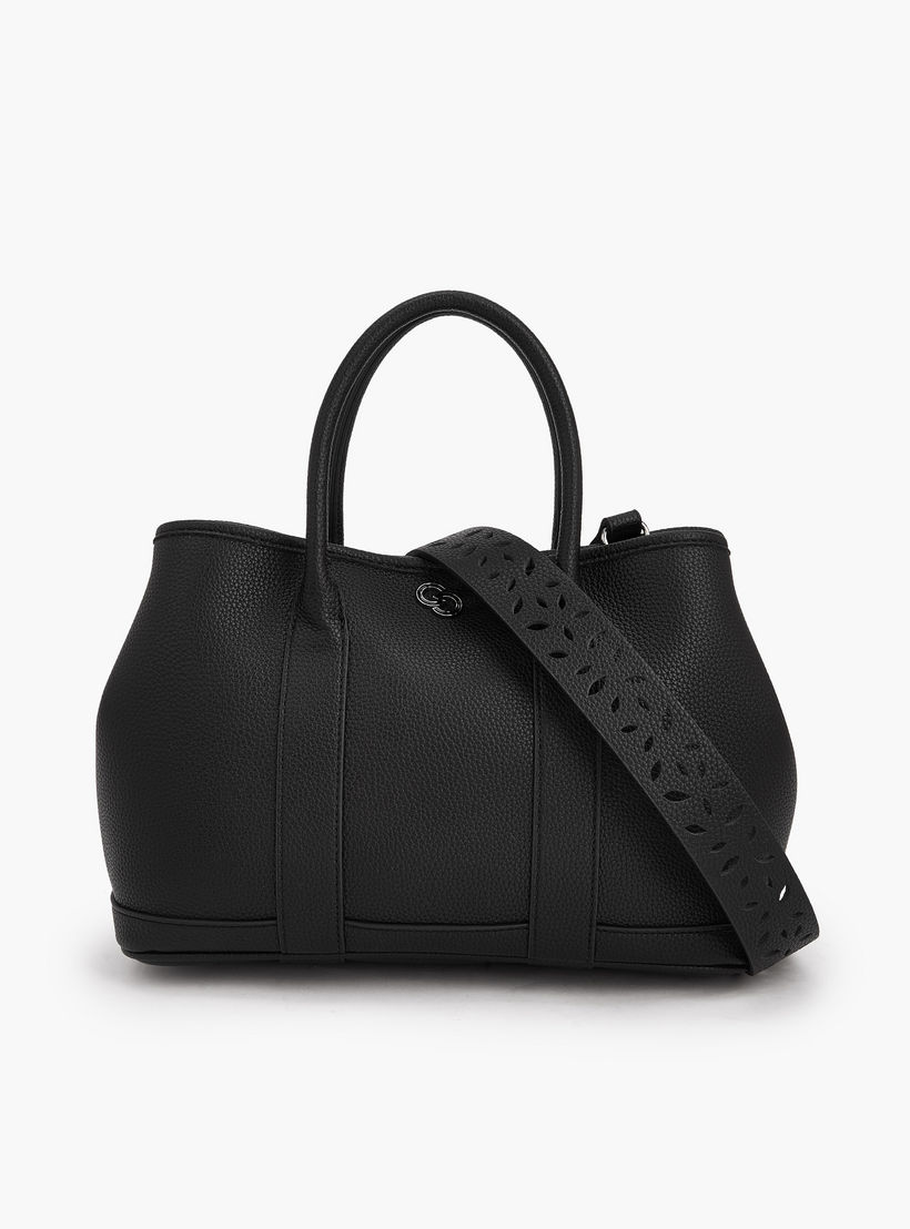 Celeste Laser Cut Tote Bag with Detachable Strap-women-bagsandwallets-handbags-image-1