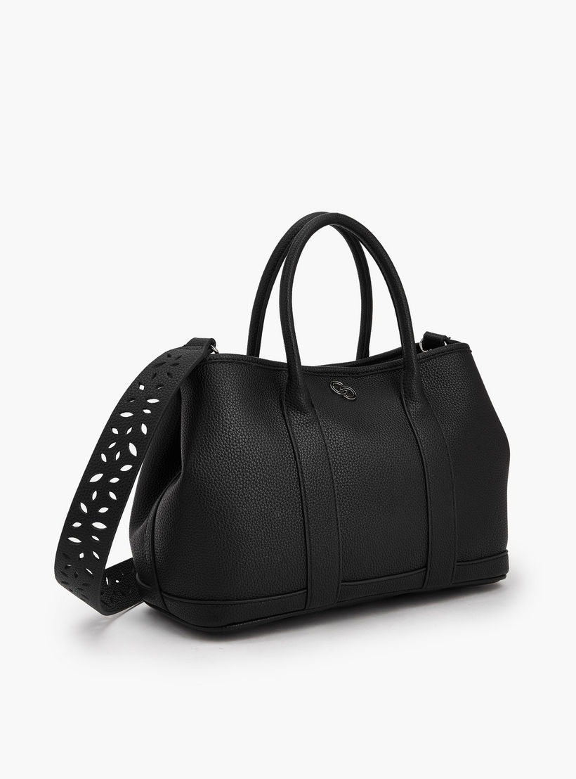 Celeste Laser Cut Tote Bag with Detachable Strap-women-bagsandwallets-handbags-image-4