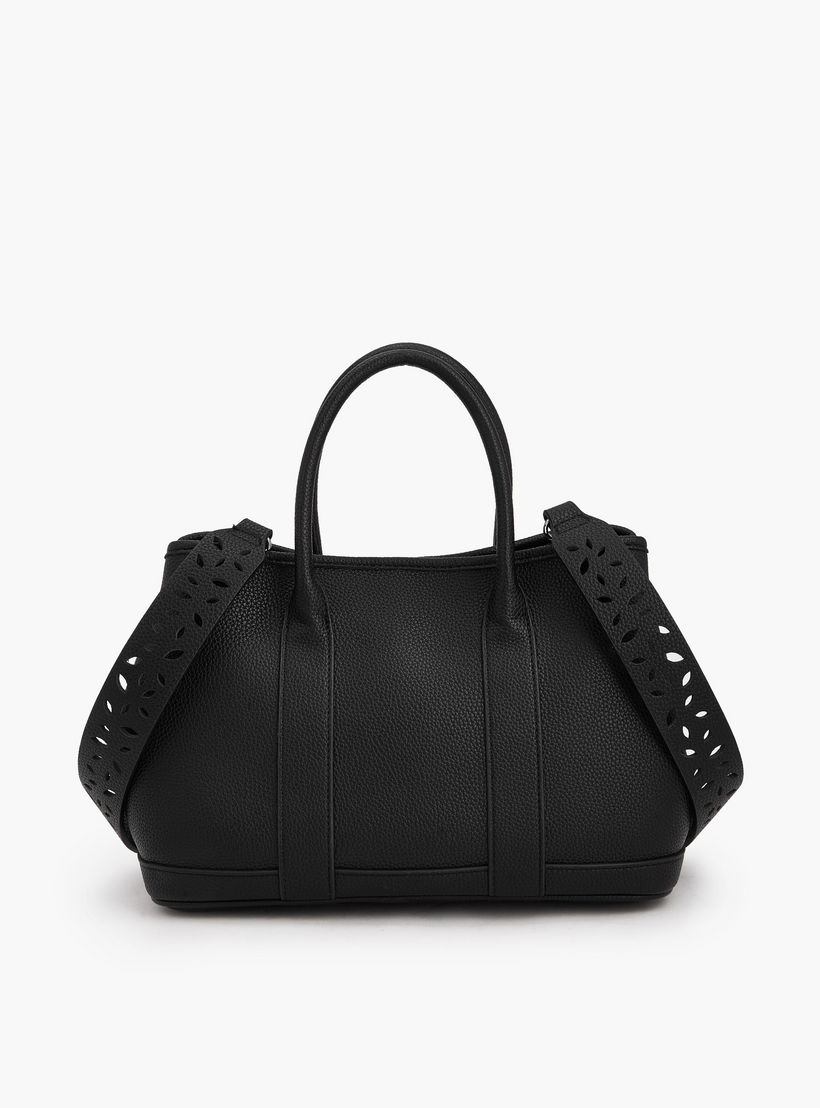 Celeste Laser Cut Tote Bag with Detachable Strap-women-bagsandwallets-handbags-image-5