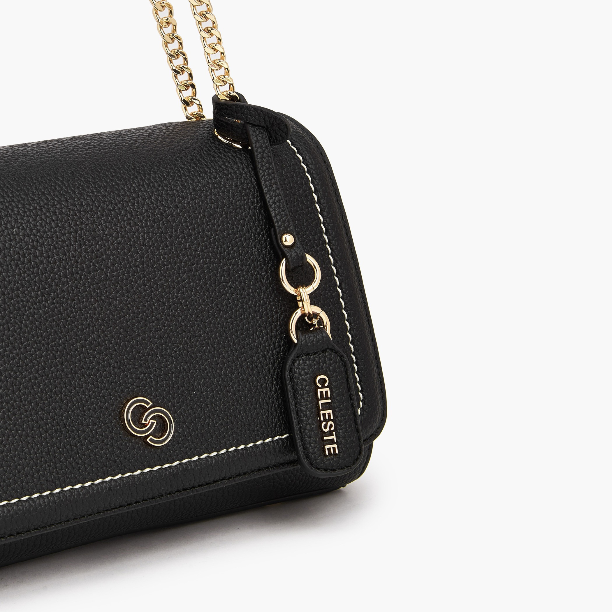 Celeste Contrast Stitch Design Crossbody Bag with Chain Strap-women-bagsandwallets-handbags-image-5