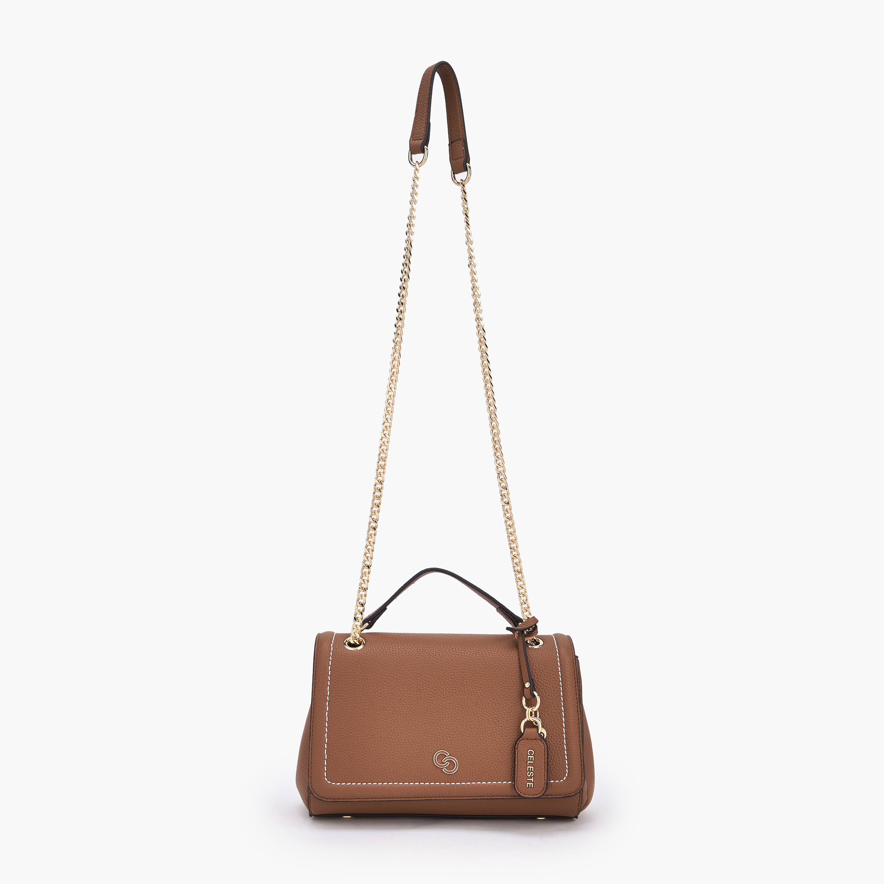 شنطة كروس بودي بتصميم خياطة متباينة وحزام سلسلة من سيليست-women-bagsandwallets-handbags-image-3