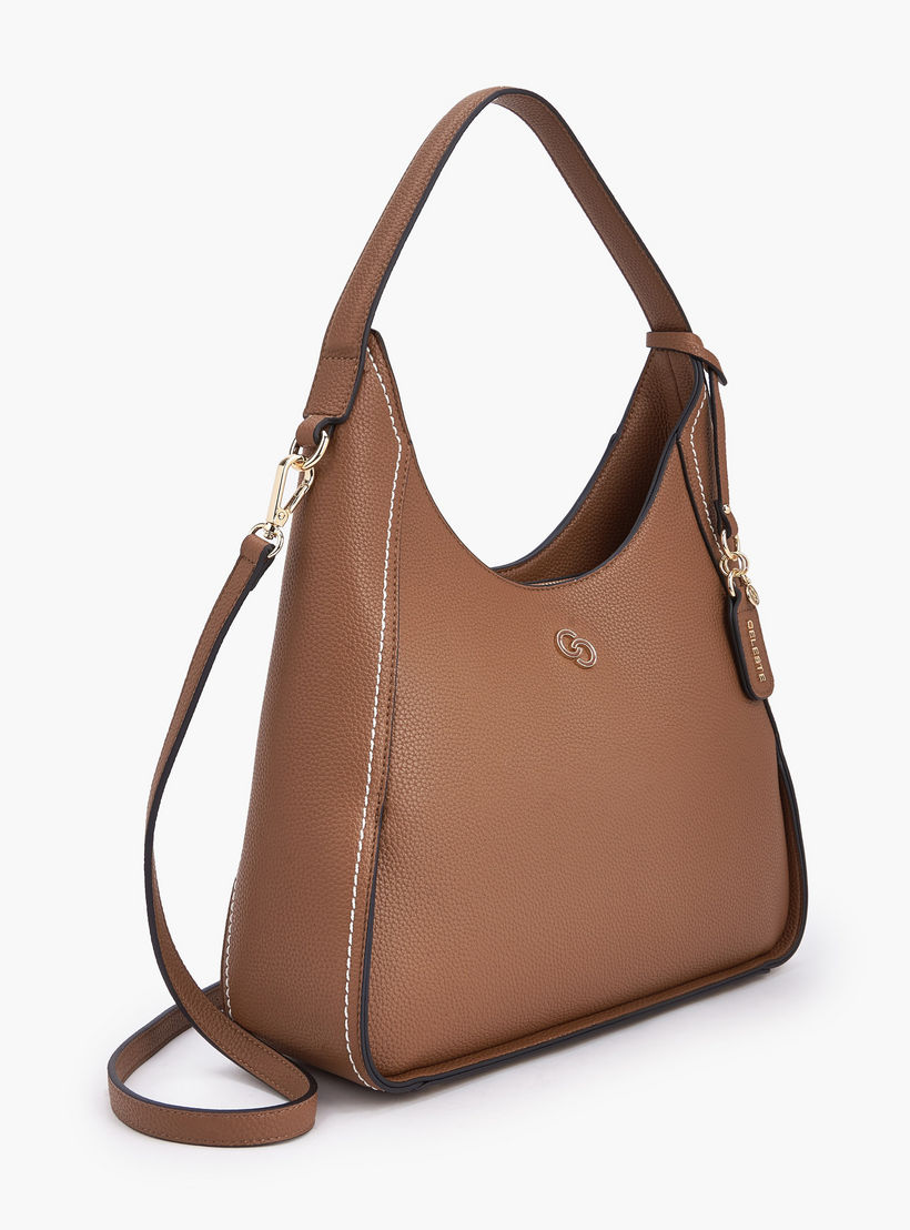 Celeste Textured Shoulder Bag with Zip Closure-women-bagsandwallets-handbags-image-4