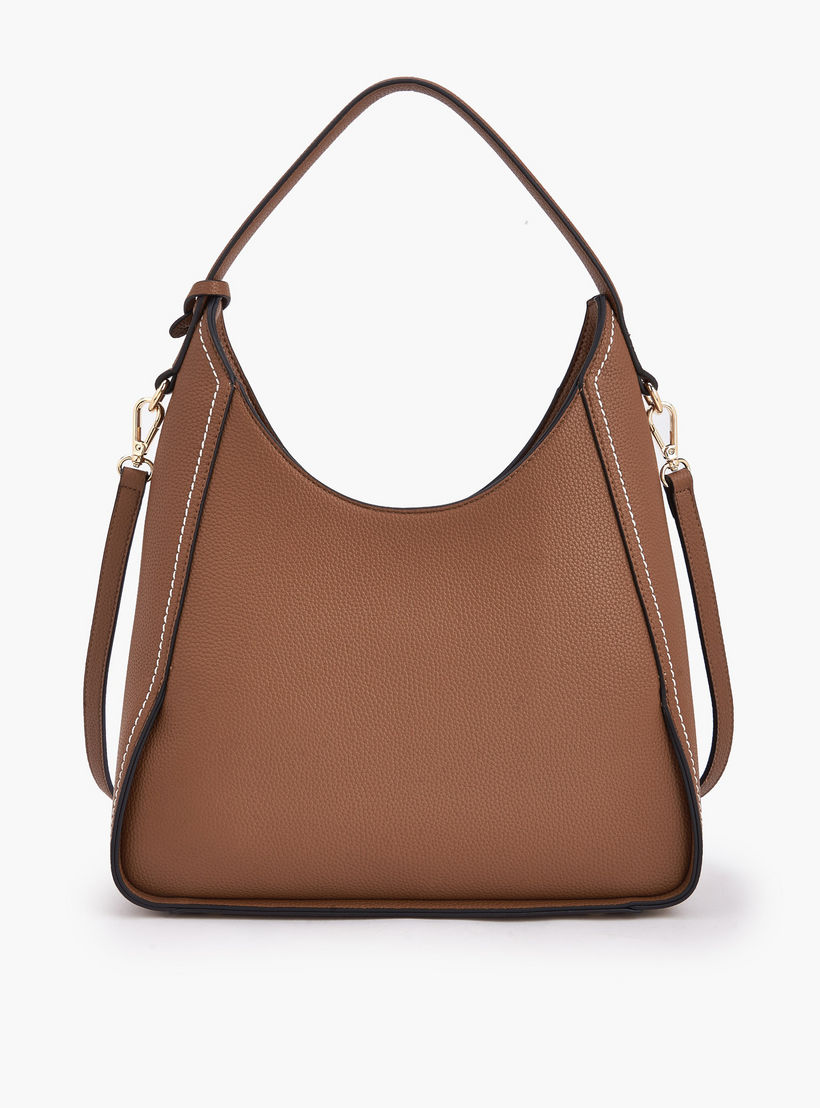 Celeste Textured Shoulder Bag with Zip Closure-women-bagsandwallets-handbags-image-6