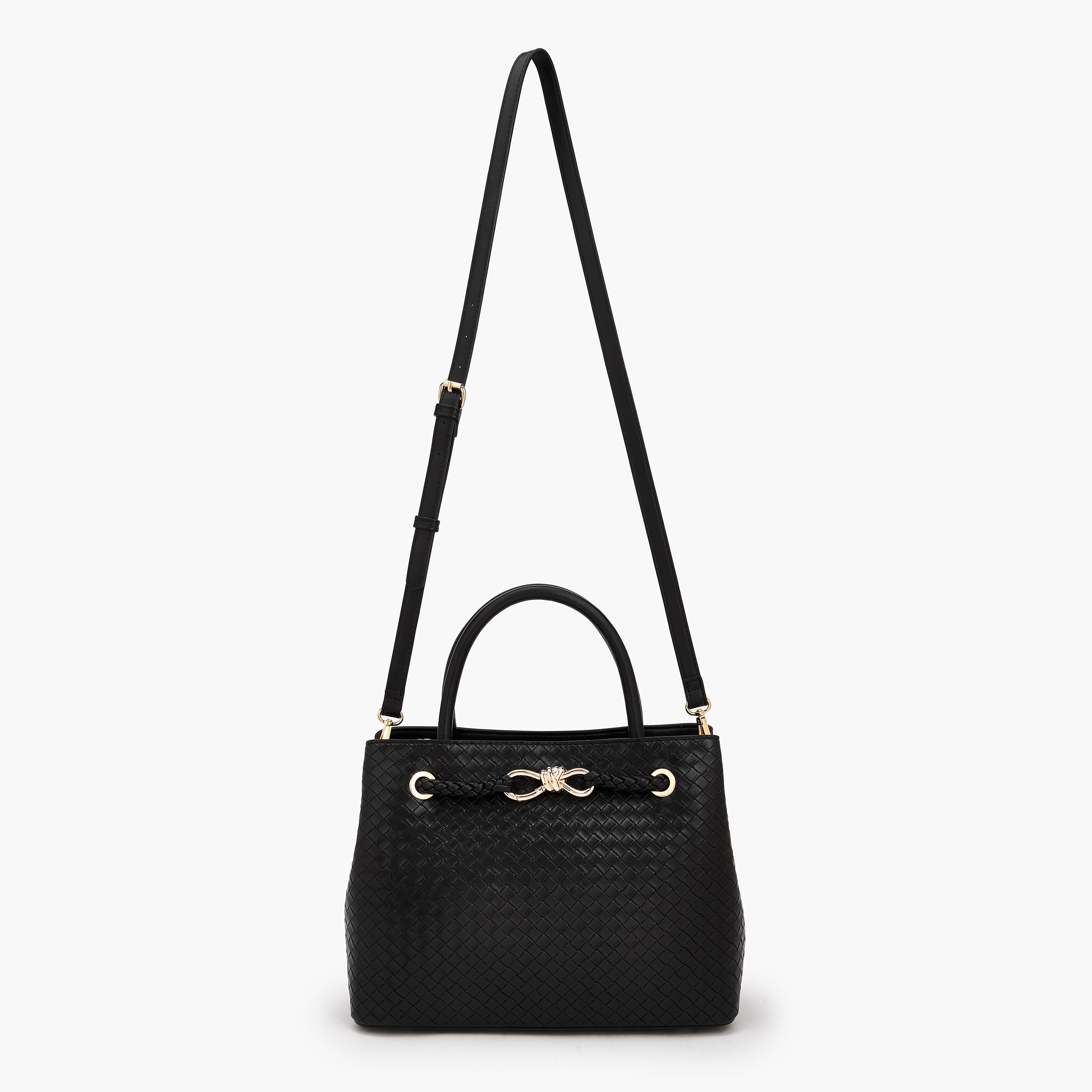 Le Confort Textured Satchel Bag with Detachable Strap-women-bagsandwallets-handbags-image-2