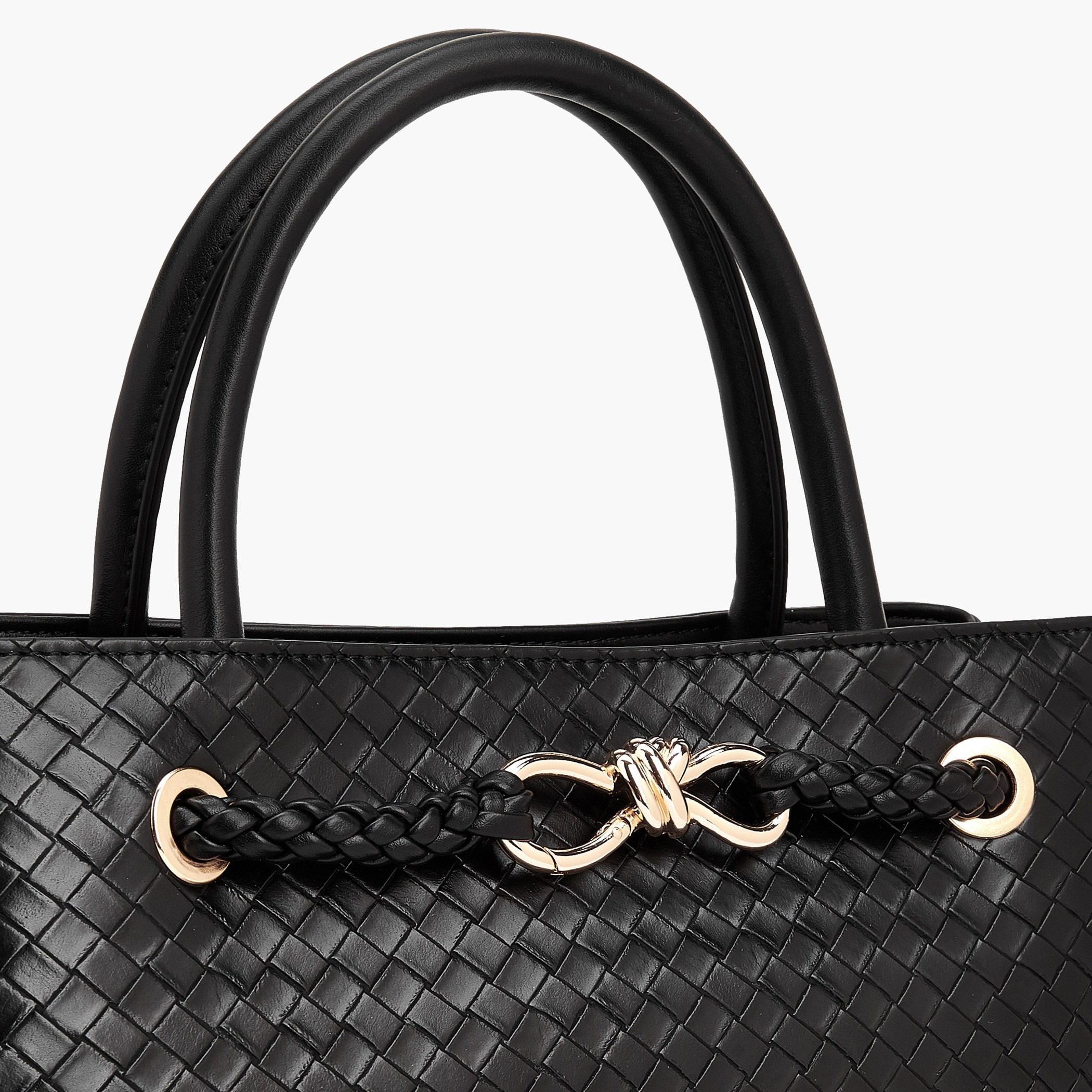 Le Confort Textured Satchel Bag with Detachable Strap-women-bagsandwallets-handbags-image-4