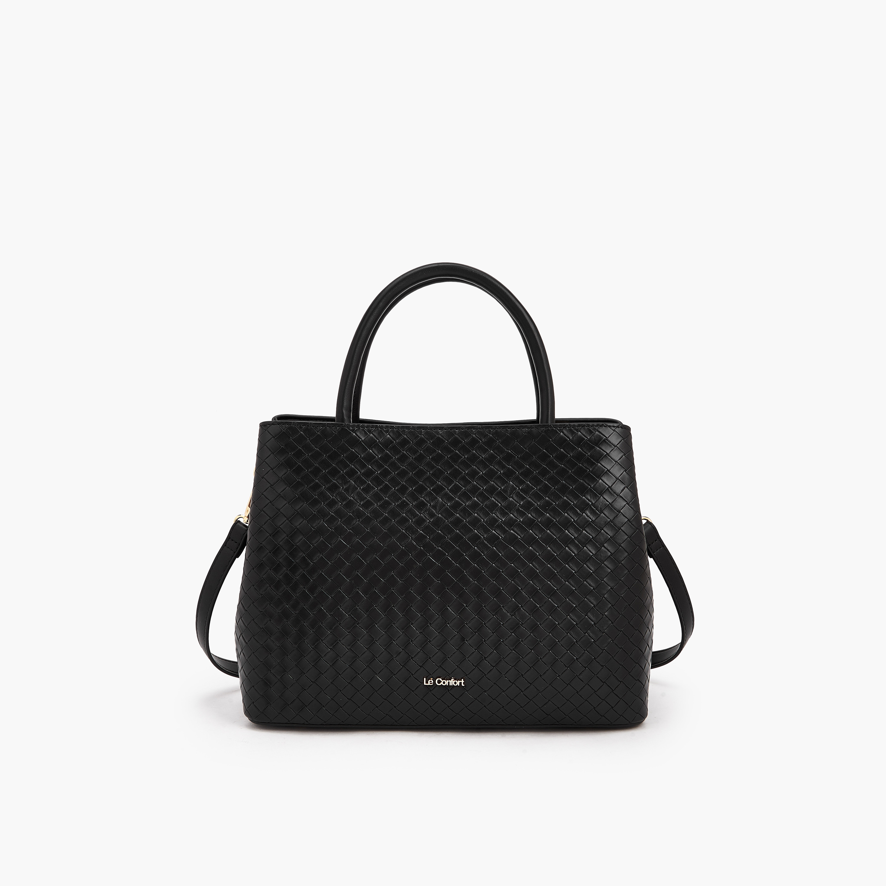 Le Confort Textured Satchel Bag with Detachable Strap-women-bagsandwallets-handbags-image-5