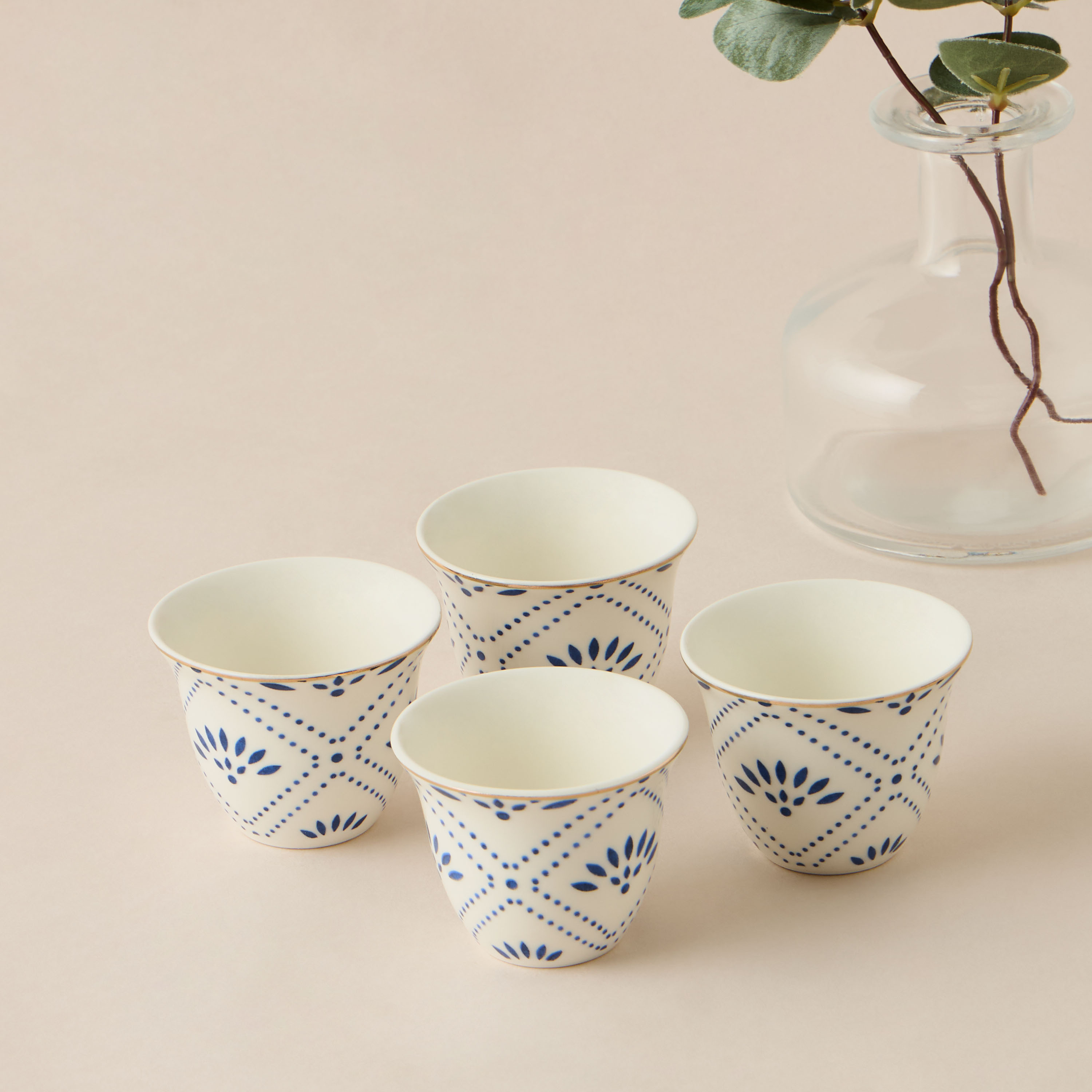 Printed Bone China Kahwa Cup - Set of 4-household-dining-teaandcoffee-mugsandcups-image-1