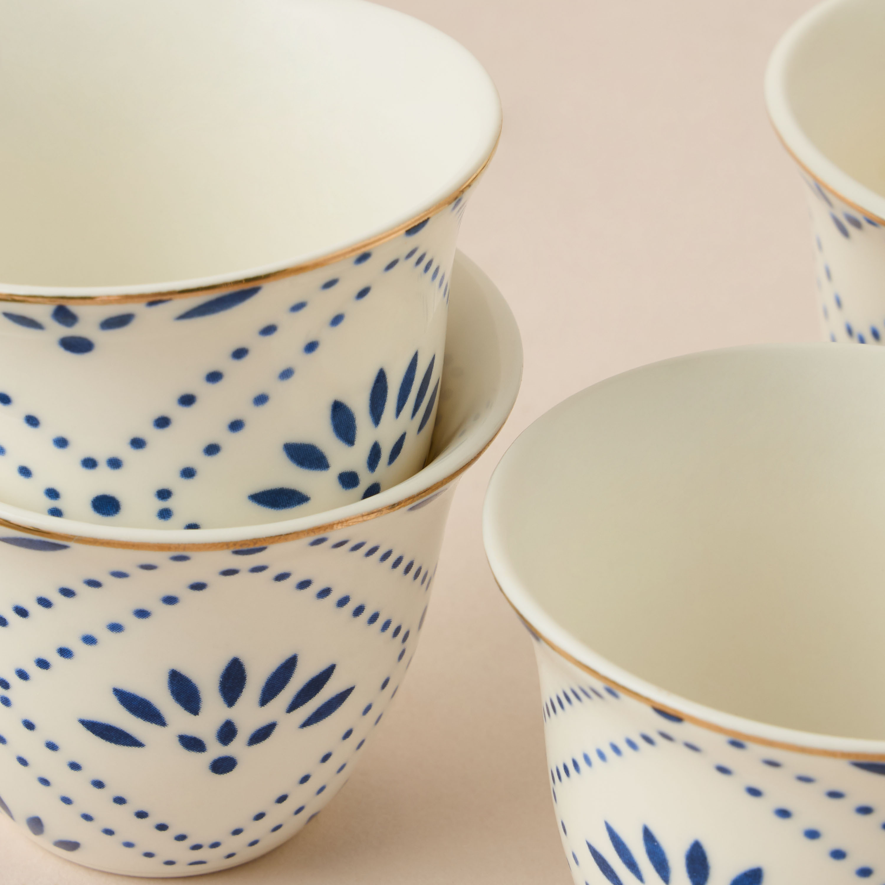 Printed Bone China Kahwa Cup - Set of 4-household-dining-teaandcoffee-mugsandcups-image-3