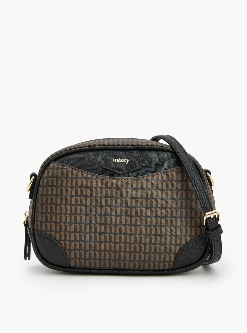 Missy Monogram Print Crossbody Bag with Detachable Strap-women-bagsandwallets-handbags-image-1