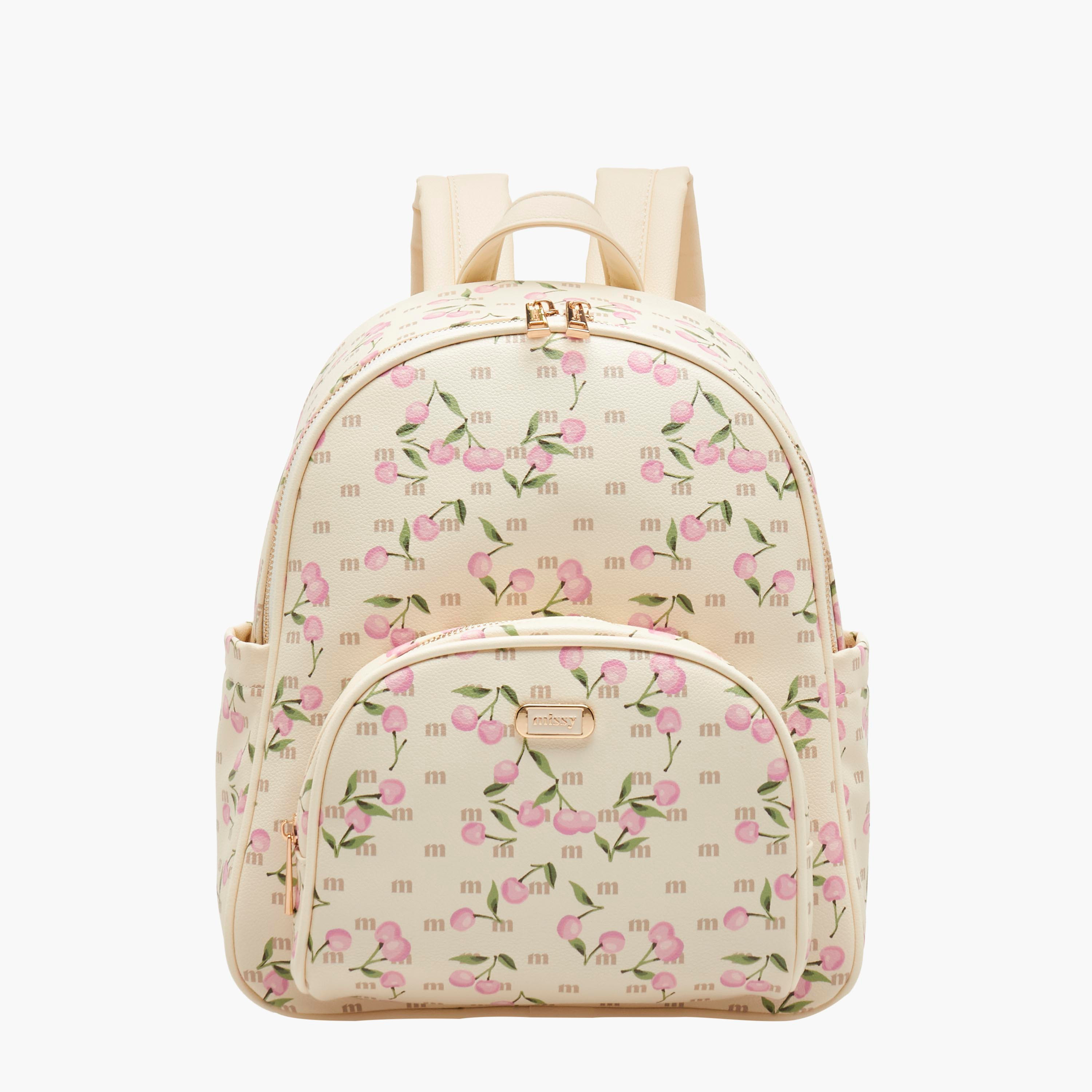 Missy Cherry Print Backpack with Adjustable Straps-women-bagsandwallets-backpacks-image-1