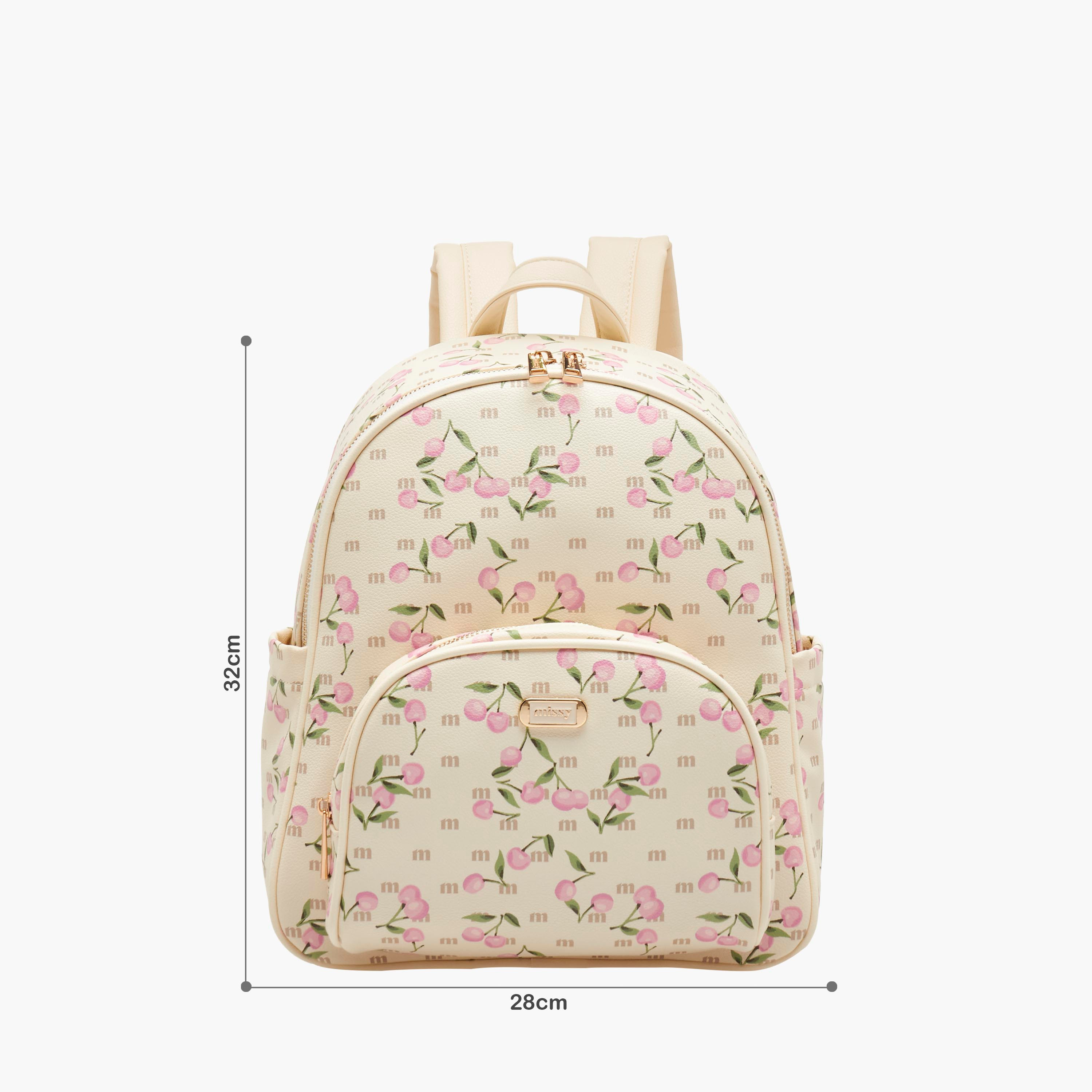 Missy Cherry Print Backpack with Adjustable Straps-women-bagsandwallets-backpacks-image-2