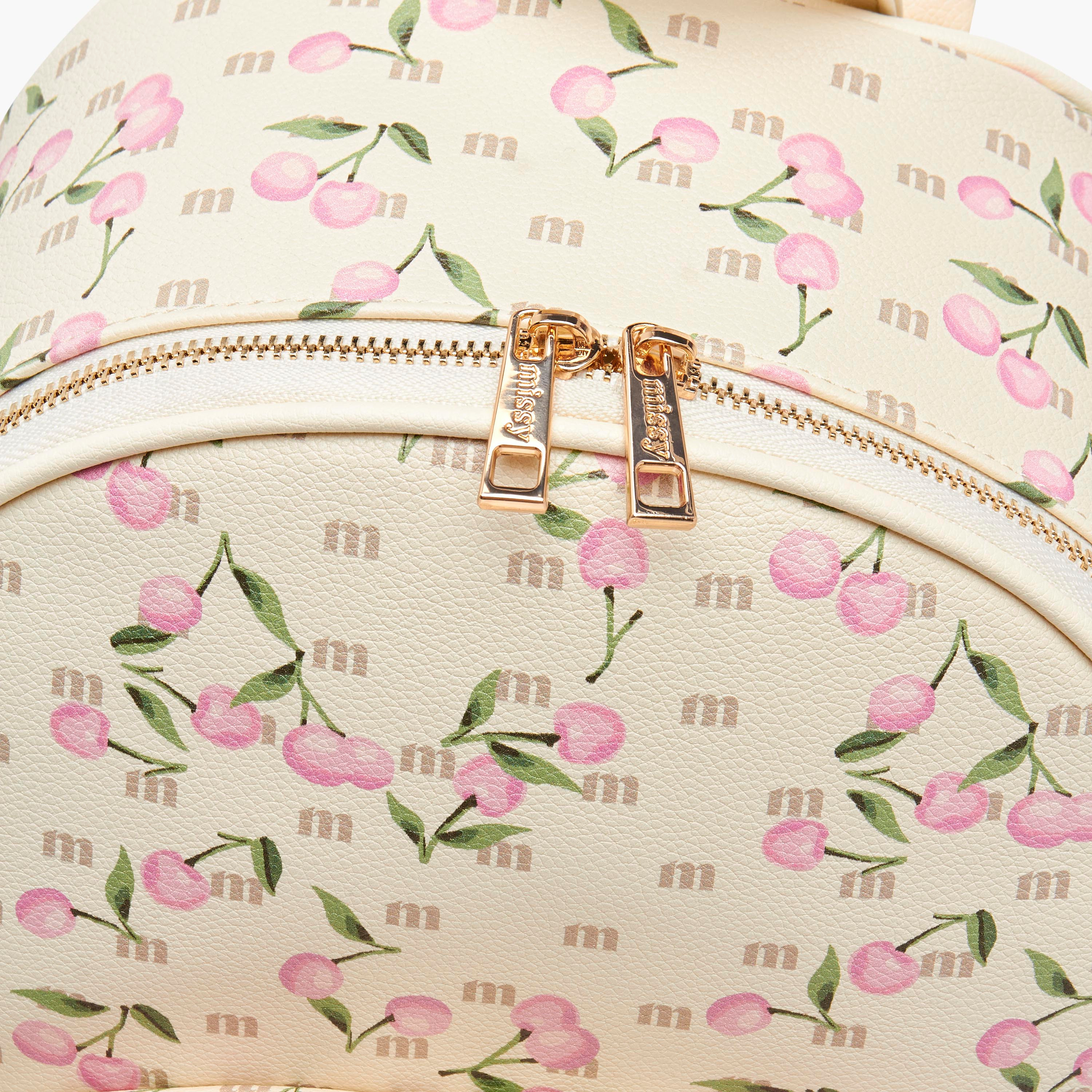 Missy Cherry Print Backpack with Adjustable Straps-women-bagsandwallets-backpacks-image-5