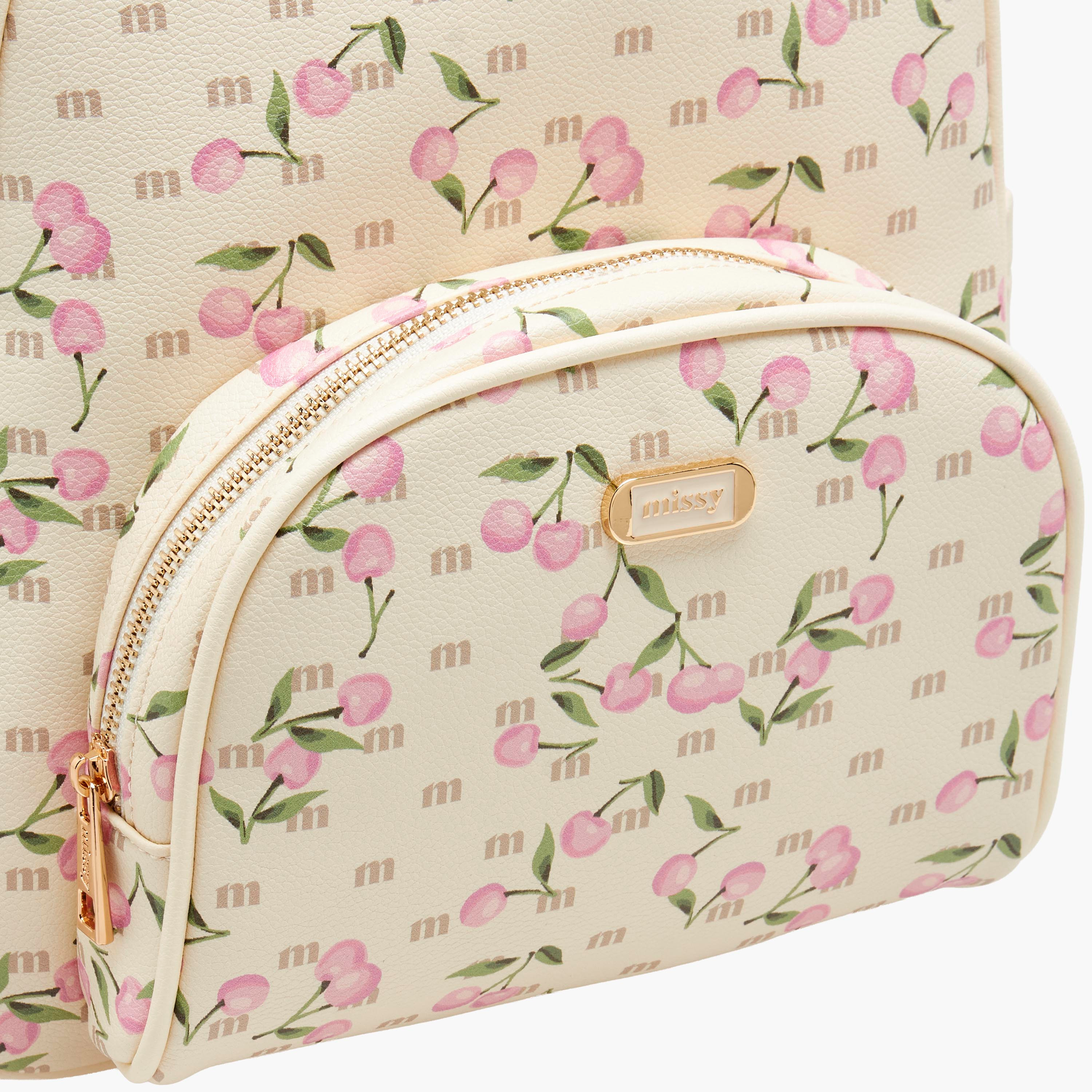 Missy Cherry Print Backpack with Adjustable Straps-women-bagsandwallets-backpacks-image-6