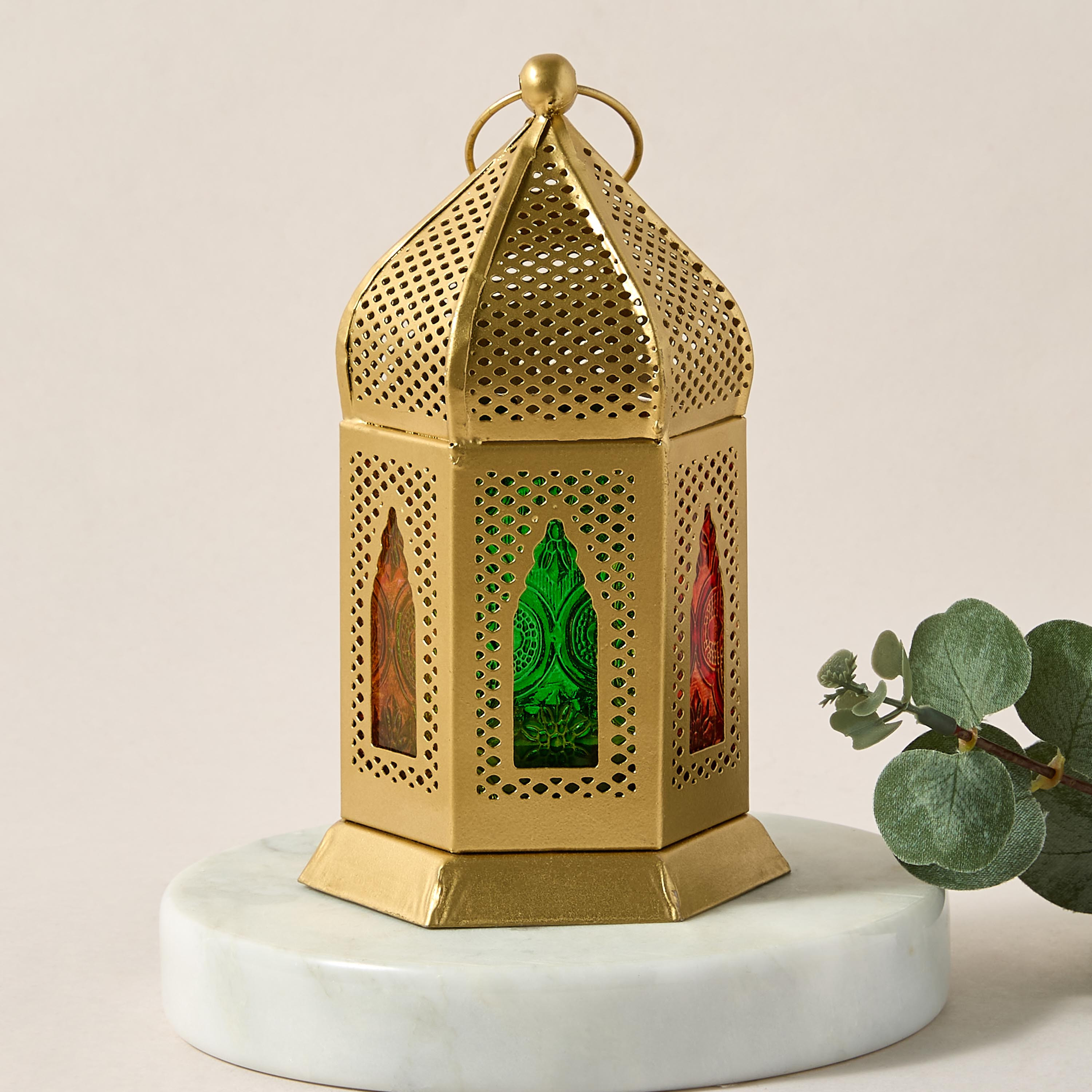 Cutwork Detail Decorative Metal Tealight Lantern - 16 cms-household-decor-candleholdersandlanterns-image-1