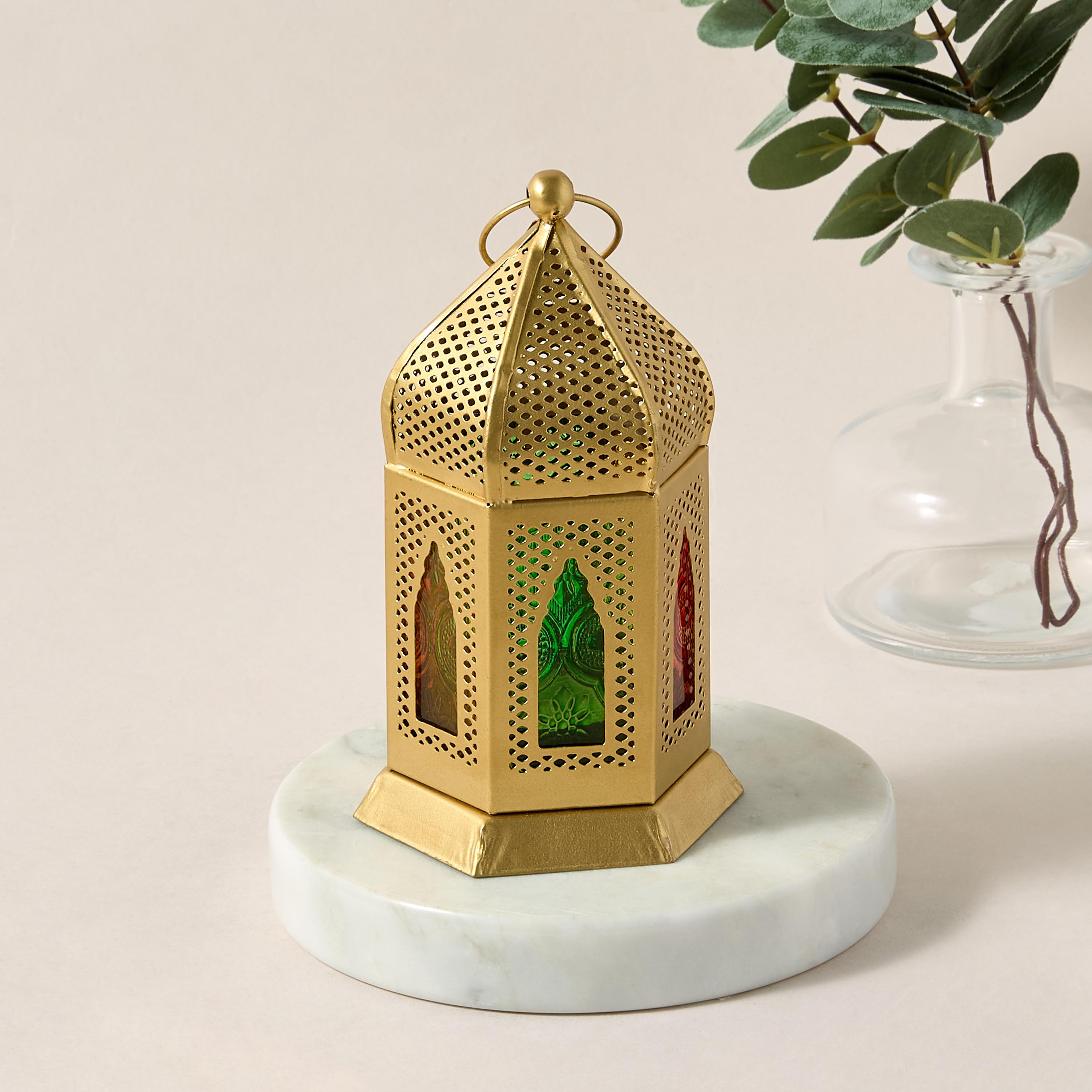 Cutwork Detail Decorative Metal Tealight Lantern - 16 cms-household-decor-candleholdersandlanterns-image-2