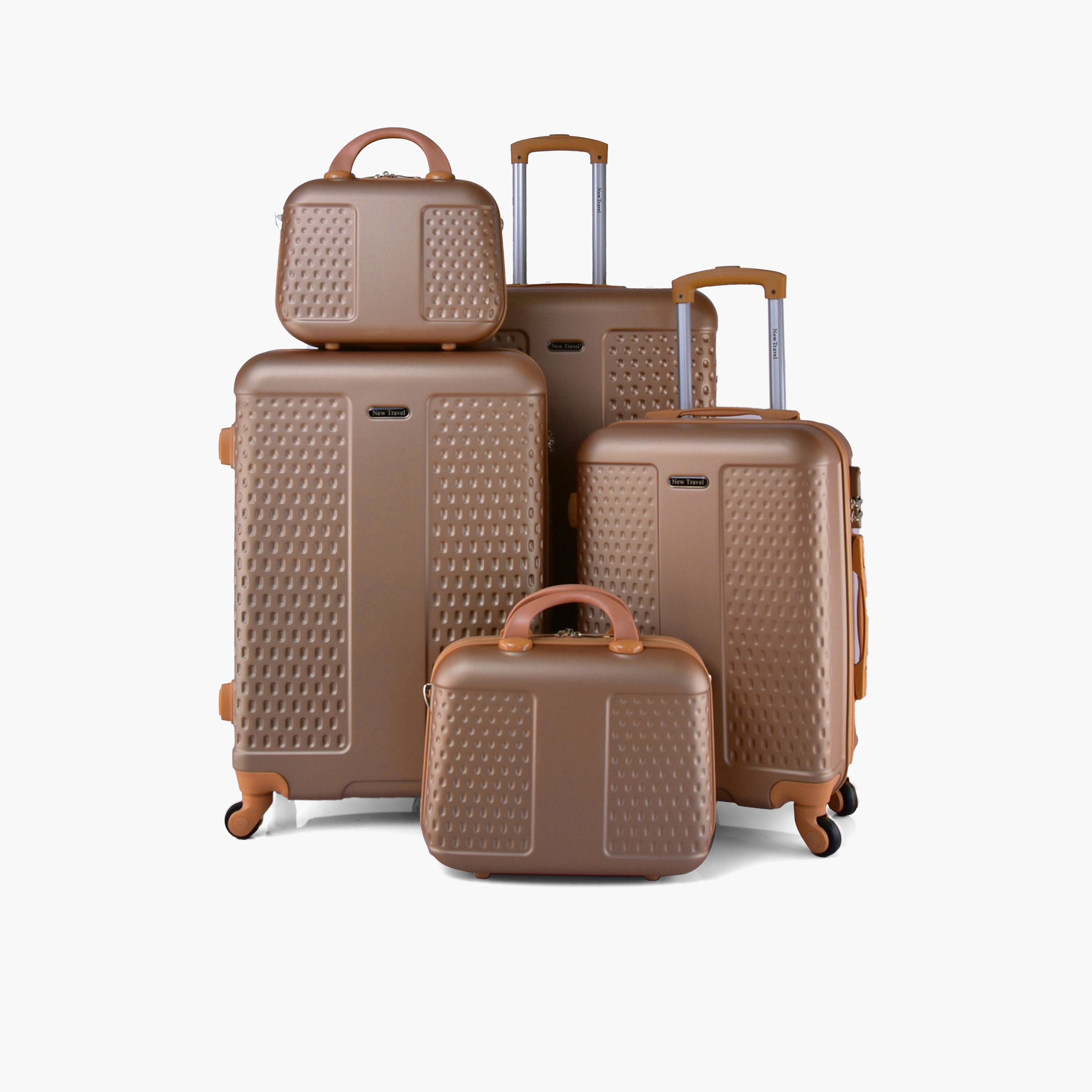 نيو ترافيل- طقم شنط سفر 5 شنط ABS بأربع عجلات دوارة مع قفل مجمع | CS005/5P-travel-luggagesandbags-luggage-image-1