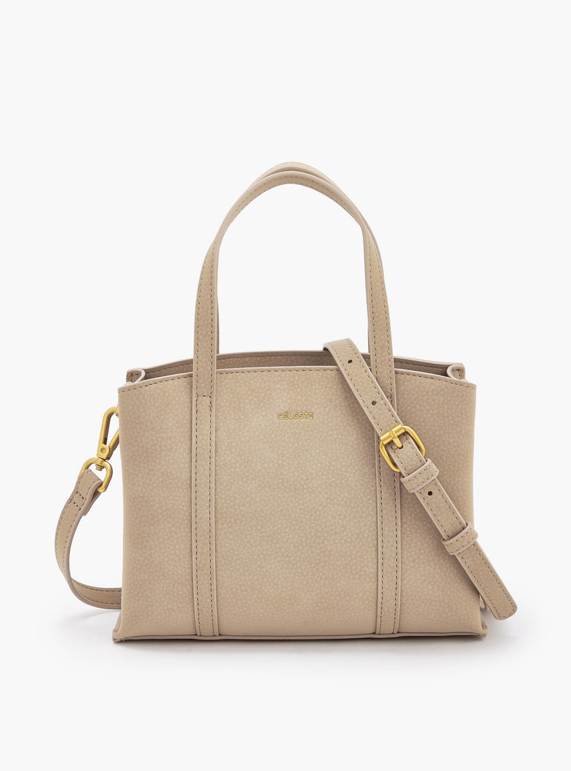Celeste Textured Tote Bag with Double Handles-women-bagsandwallets-handbags-image-1