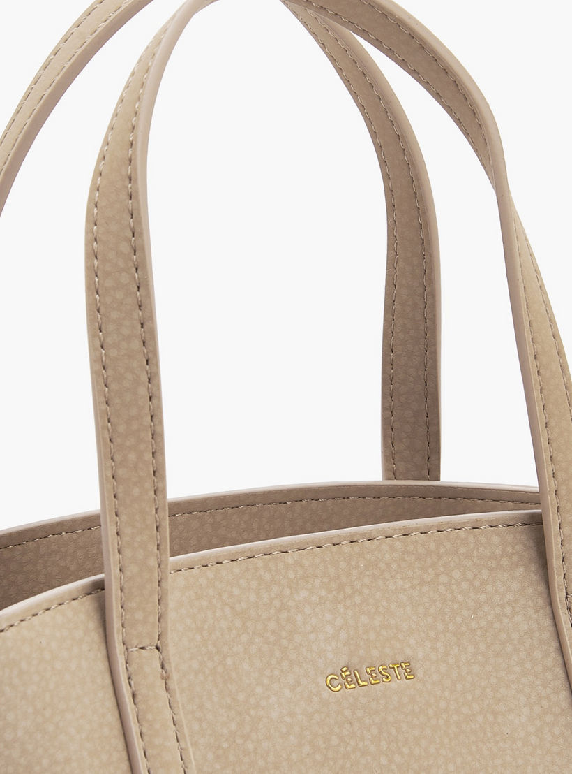 Celeste Textured Tote Bag with Double Handles-women-bagsandwallets-handbags-image-5