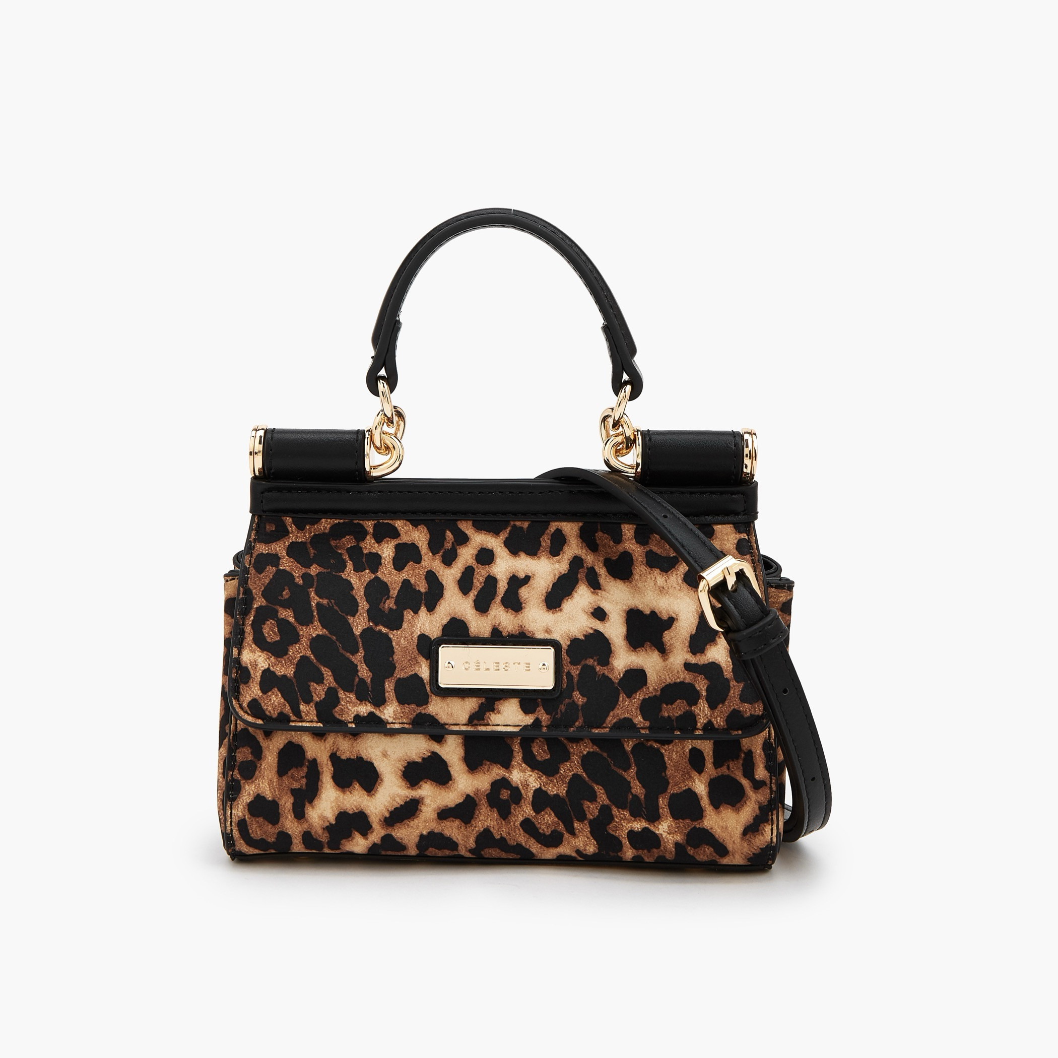 شنطة ساتشل بطبعات جلد حيوان وحزام قابل للفصل من سيليست-women-bagsandwallets-handbags-image-1