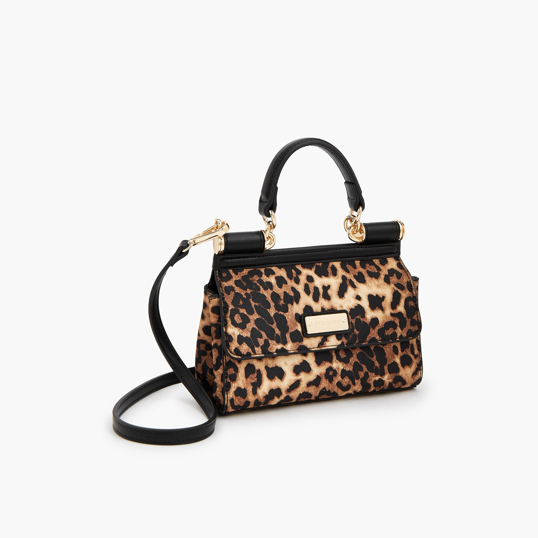 شنطة ساتشل بطبعات جلد حيوان وحزام قابل للفصل من سيليست-women-bagsandwallets-handbags-image-3
