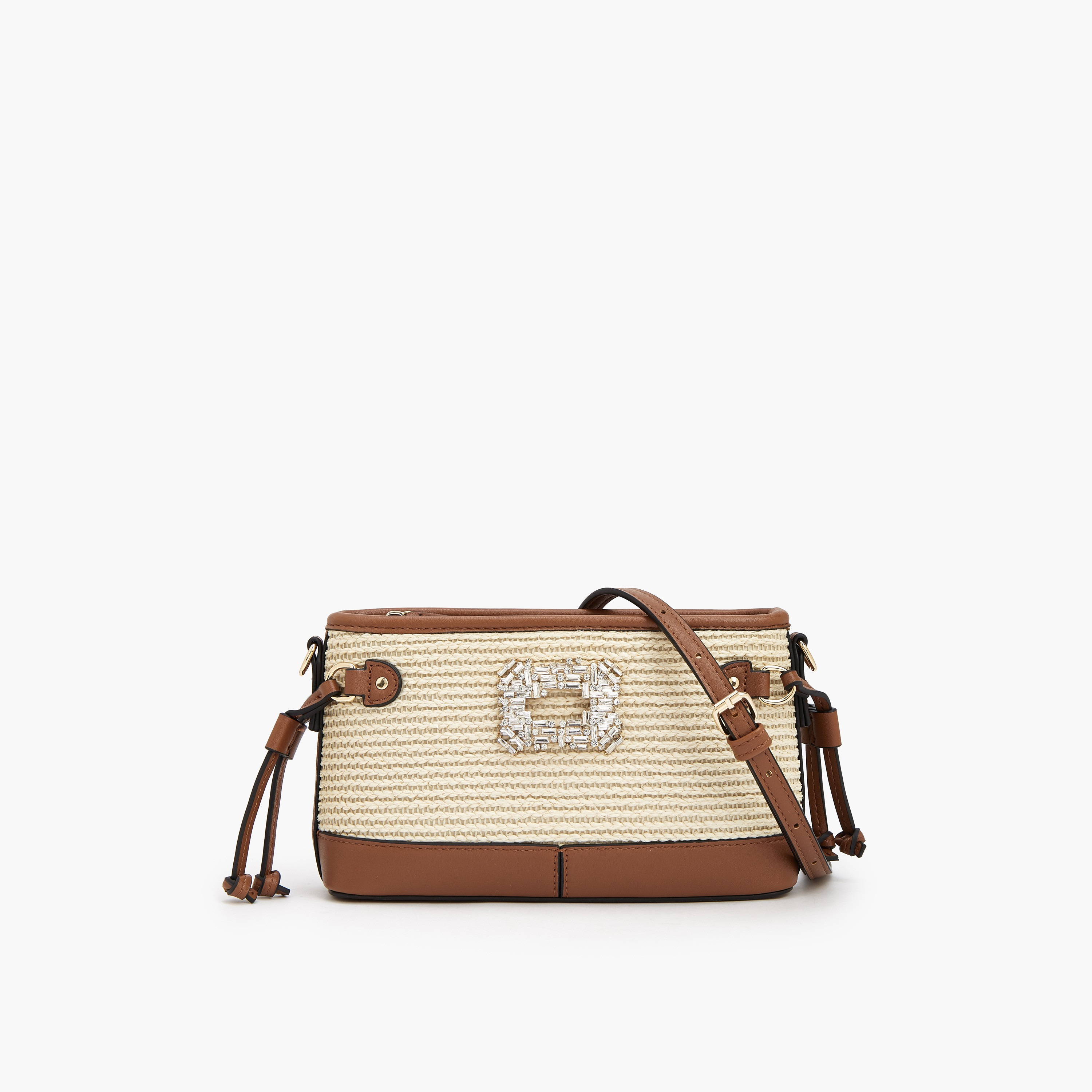 Celeste Textured Crossbody Bag with Zip Closure-women-bagsandwallets-handbags-image-1