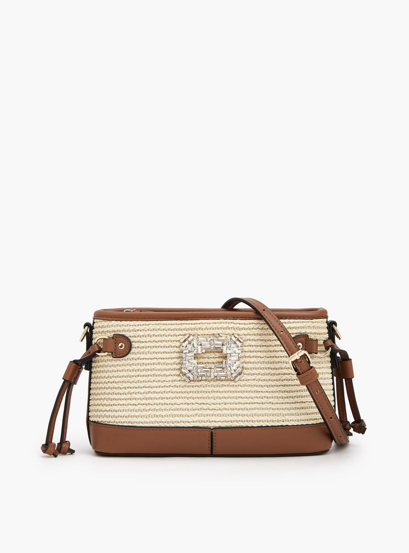 Celeste Textured Crossbody Bag with Zip Closure-women-bagsandwallets-handbags-image-1