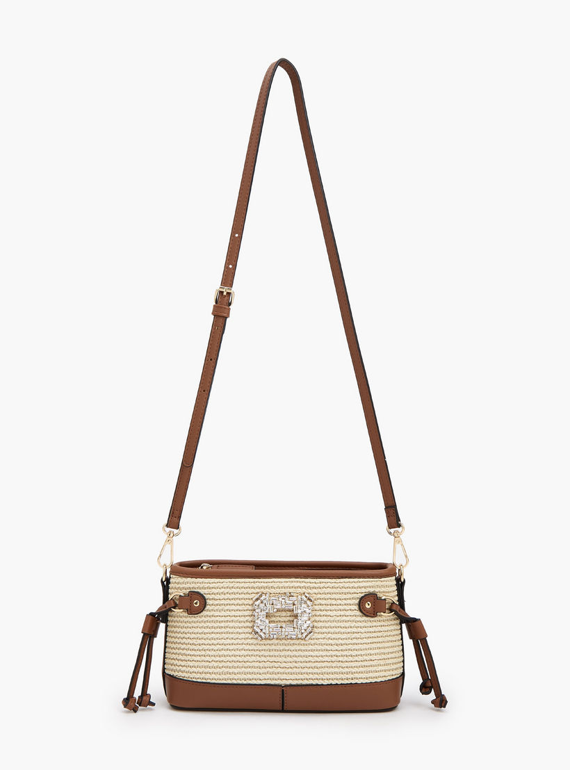 Celeste Textured Crossbody Bag with Zip Closure-women-bagsandwallets-handbags-image-3
