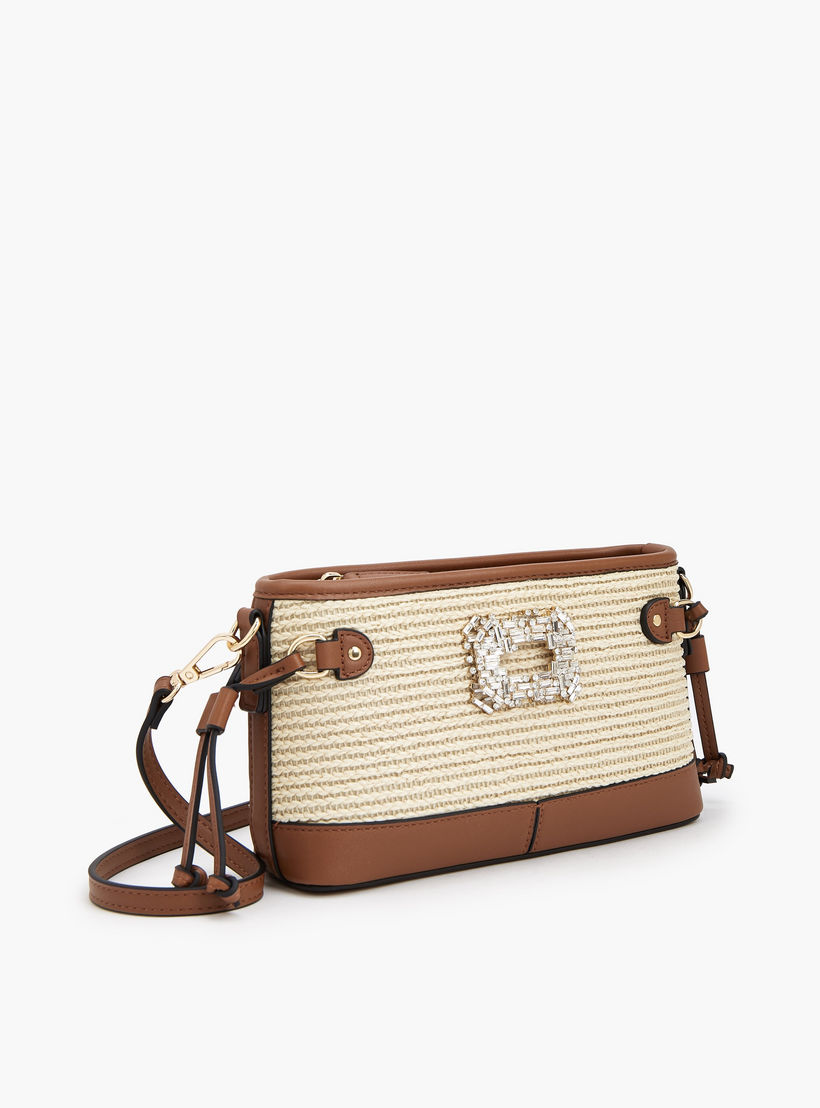 Celeste Textured Crossbody Bag with Zip Closure-women-bagsandwallets-handbags-image-4