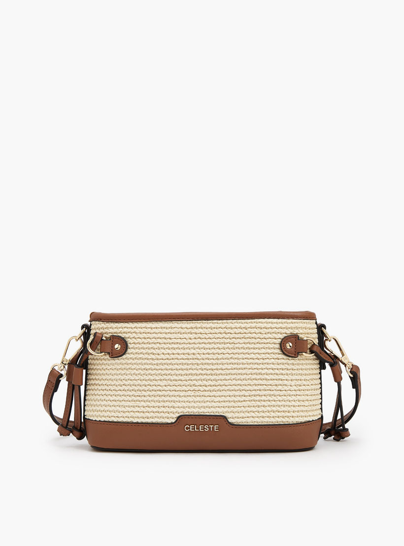 Celeste Textured Crossbody Bag with Zip Closure-women-bagsandwallets-handbags-image-6