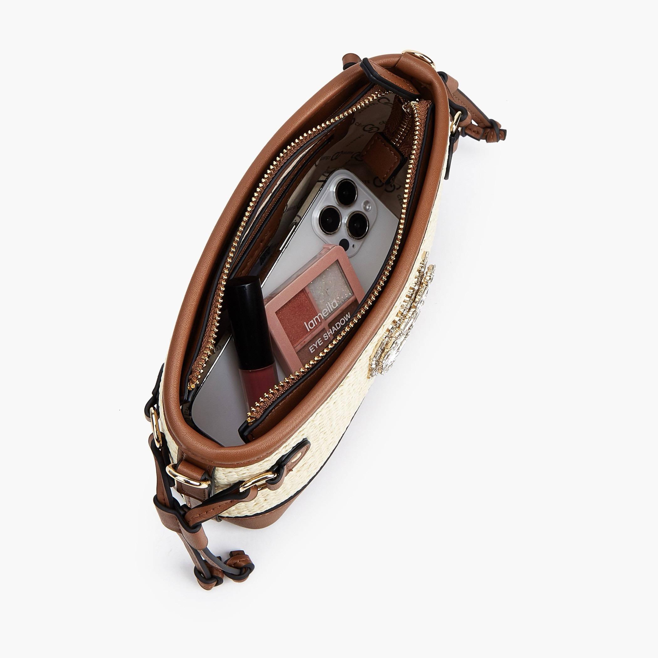 Celeste Textured Crossbody Bag with Zip Closure-women-bagsandwallets-handbags-image-8