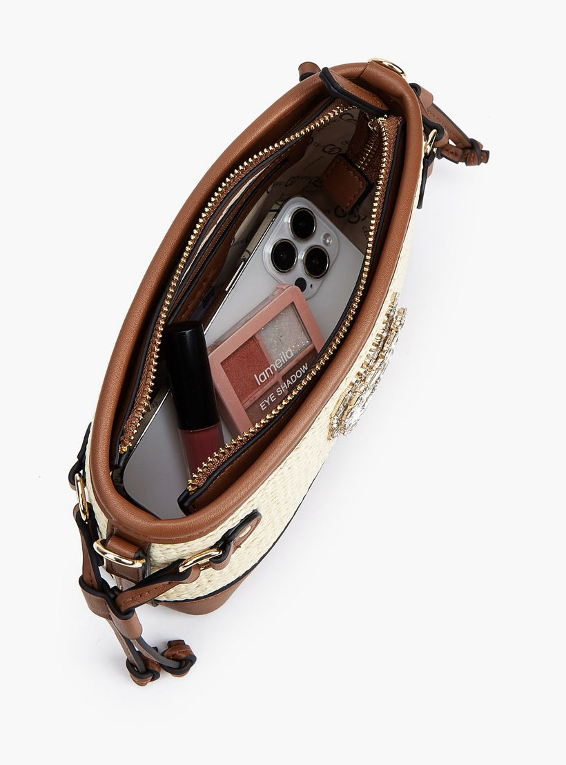 Celeste Textured Crossbody Bag with Zip Closure-women-bagsandwallets-handbags-image-8
