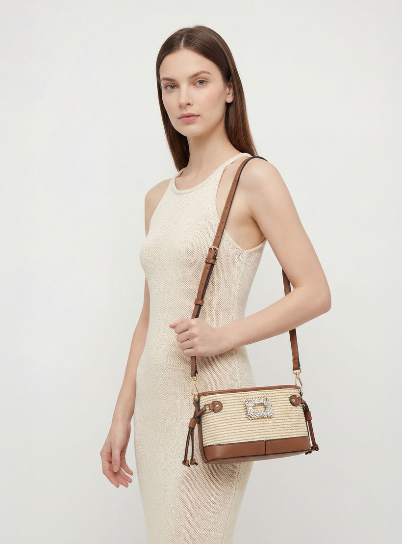 Celeste Textured Crossbody Bag with Zip Closure-women-bagsandwallets-handbags-image-2